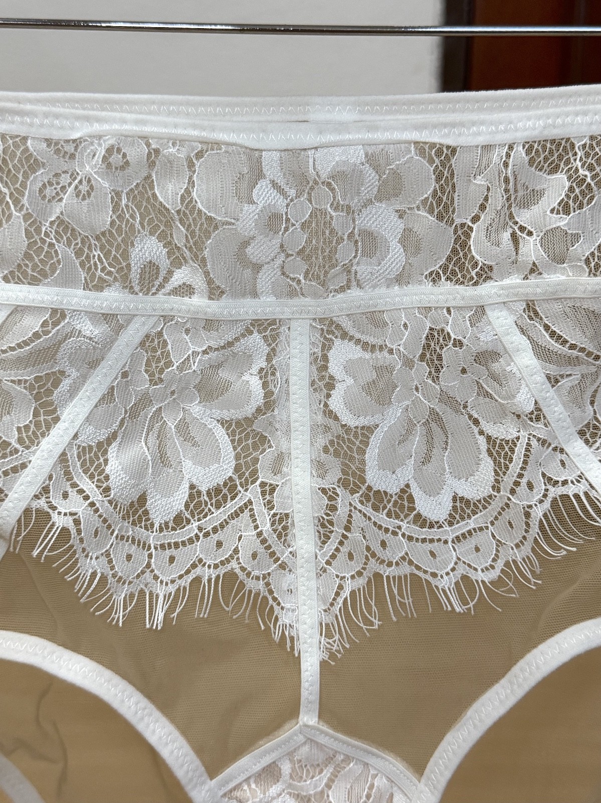 VTG Sheer Light Polyester Granny Panties Nylon Floral Lace Sissy Brief W. 28-30″