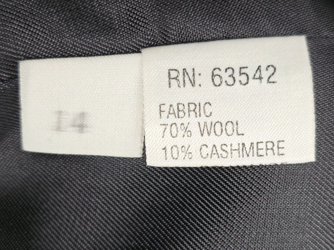 Vtg Giorgio Sant Angelo Women’s Blazer Wool Cashmere Italy Black Jacket Size 14