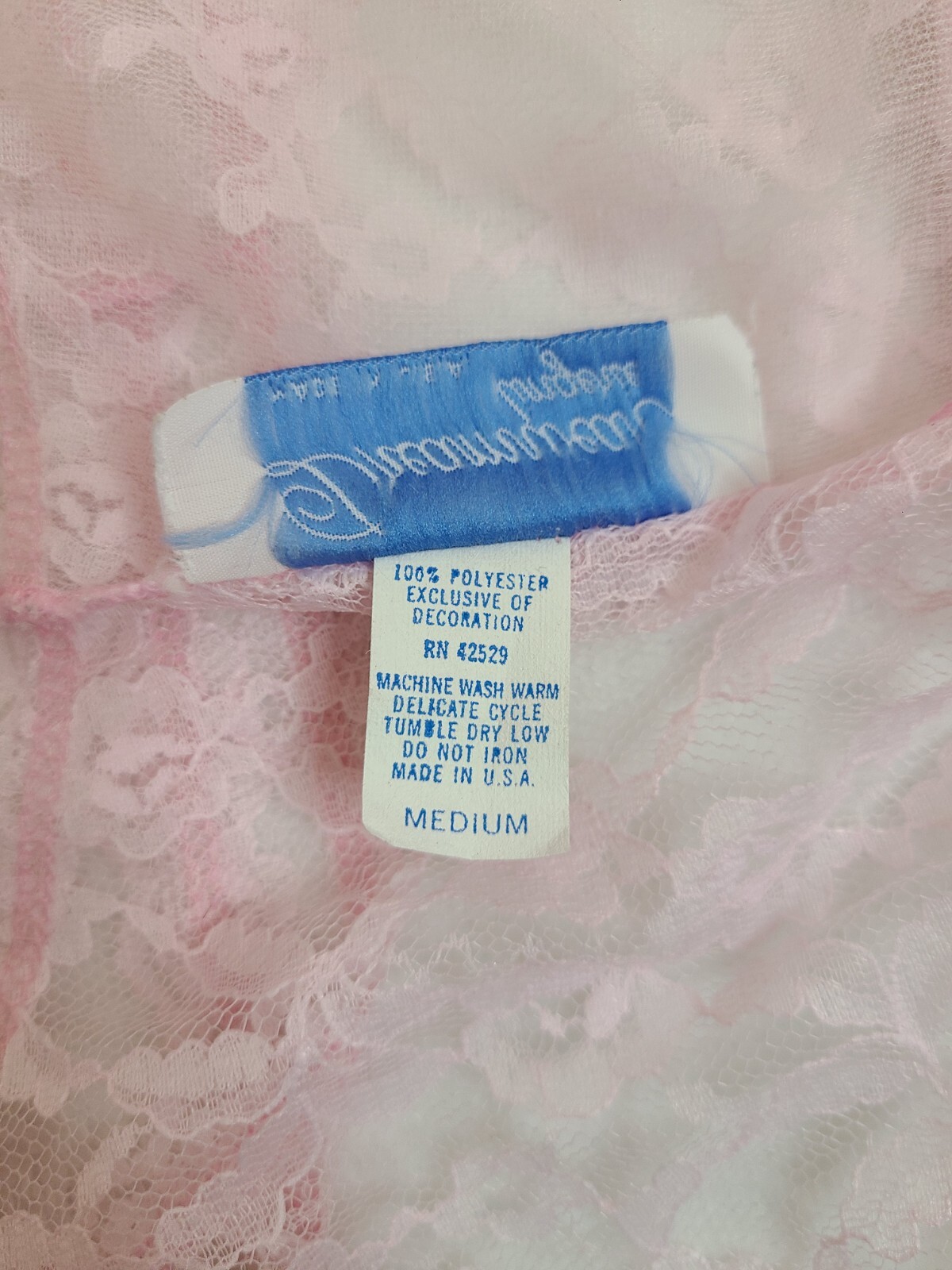 VTG 70s Dreamwear Lingerie Lace Ruffle Teddy Bodysuit Size M – Baby Pink