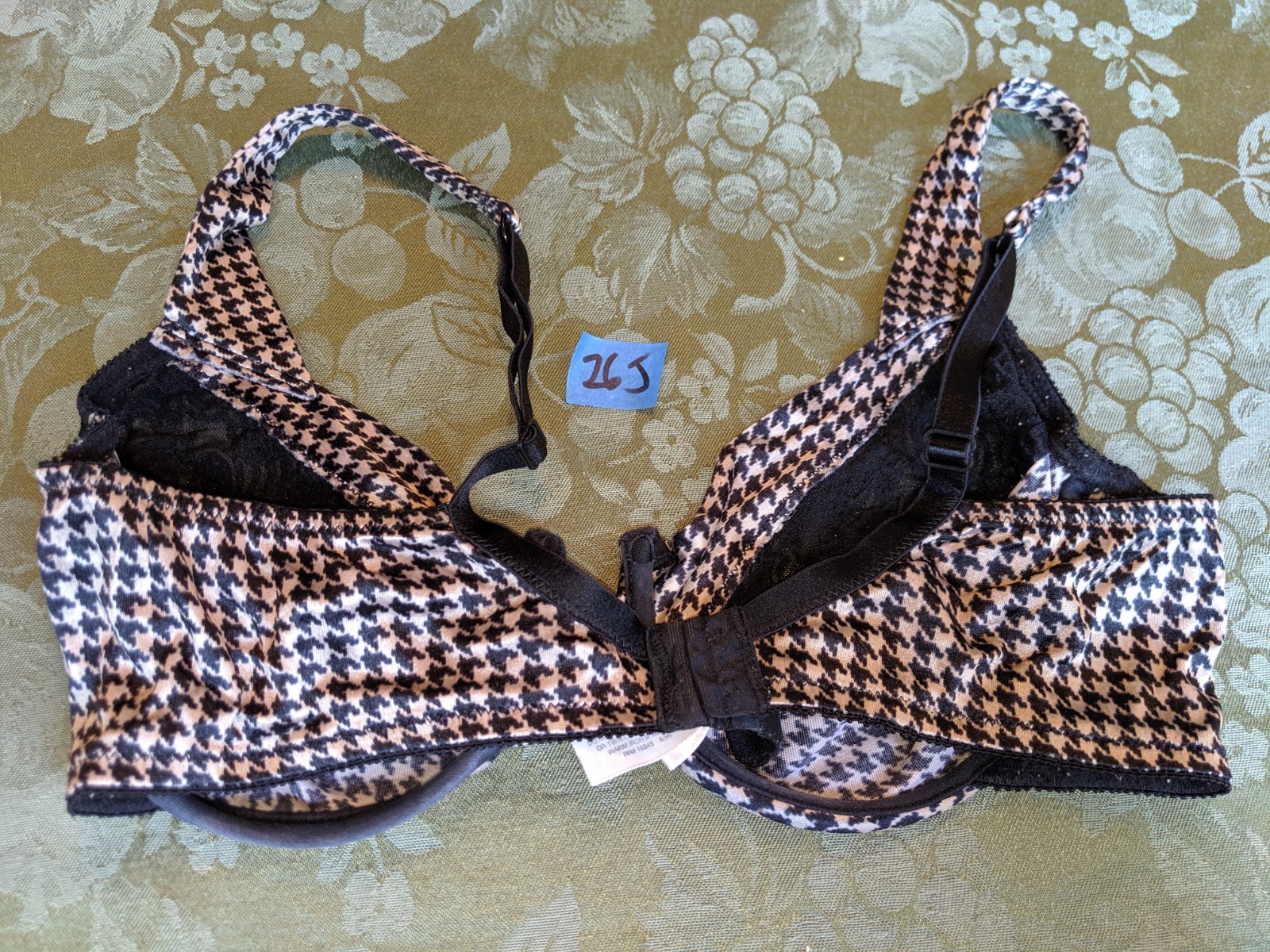 Vintage women’s bra Victoria’s Secret black white check 36C