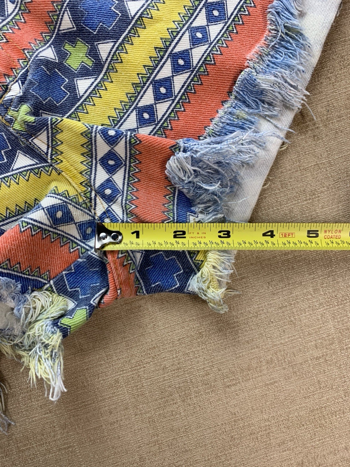 Vintage 80s 90s Jay Jacobs Multi Color Aztec Western Jean Cut Off Shorts Size 8