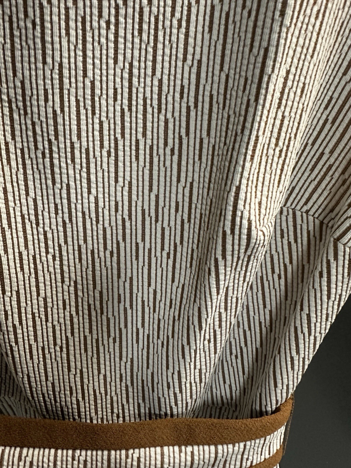 Vintage 60s Judy Wayne Mod Brown White Dress. Size XS. Euc