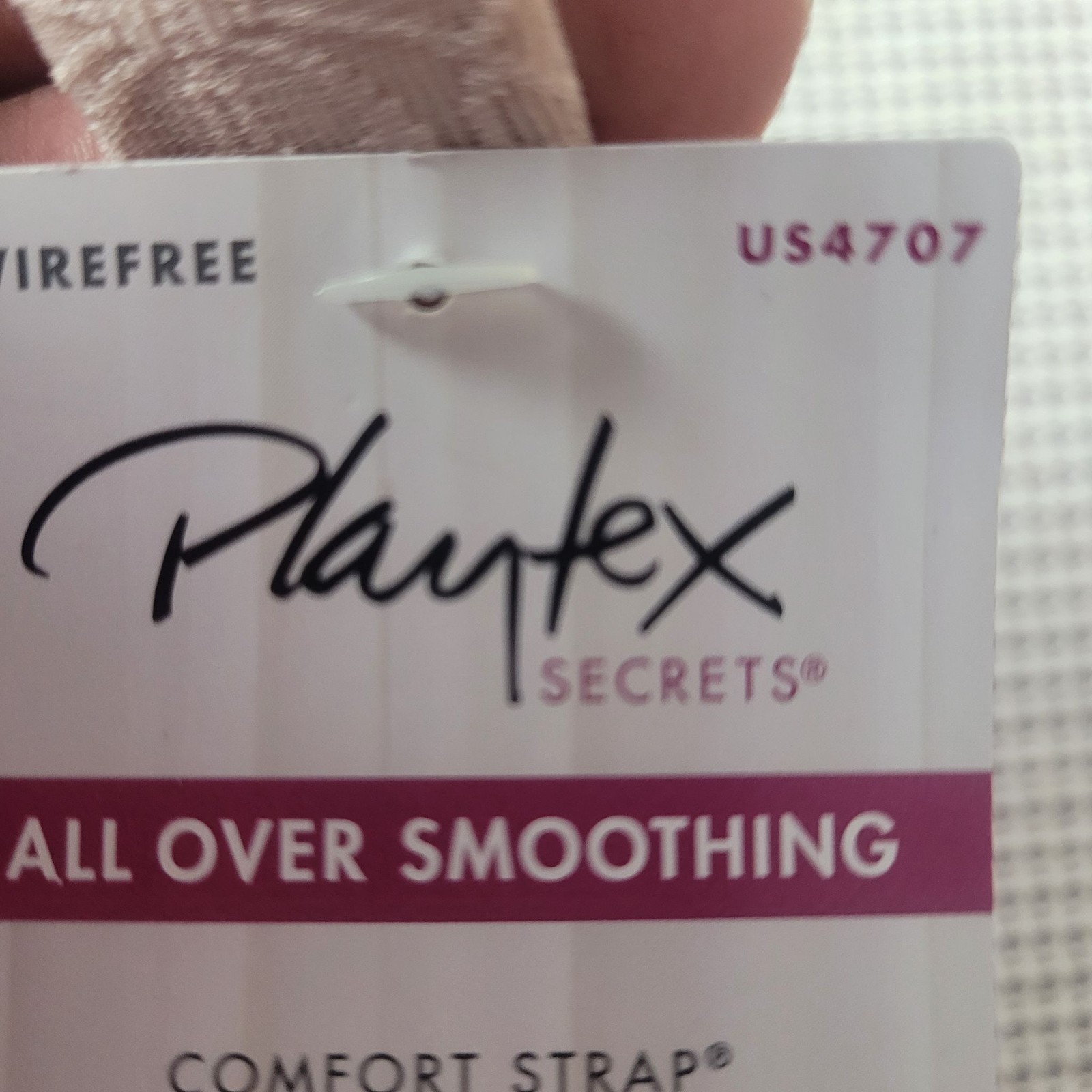 Playtex Full Coverage Bra 38D Lace Trim Comfort Wireless Smooth Finish Nude New