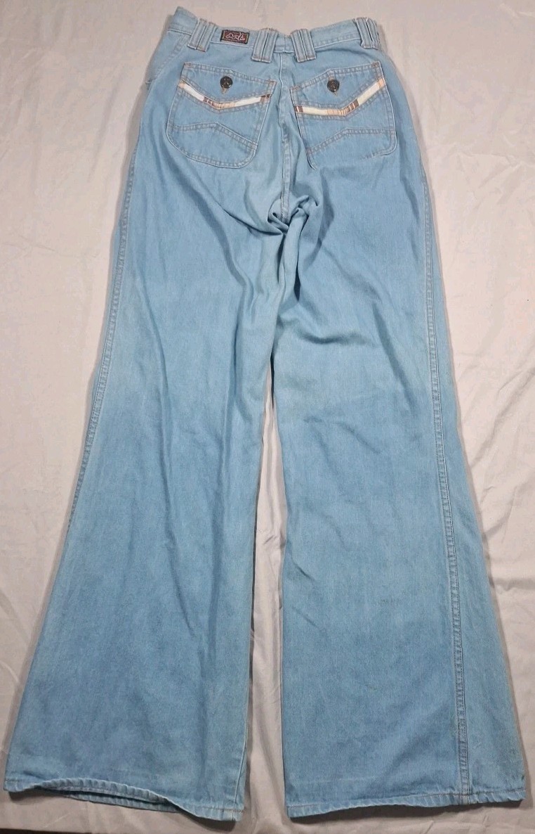 Vintage 70s Women’s „Male” Brand Jeans Bell bottom Flare Denim Size 24 X 32