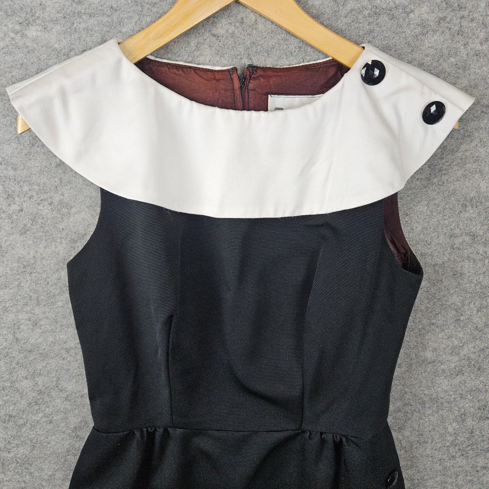 Act I New York Women’s Black & White Sheath Dress Size 7-8 Polyester Vintage Mod