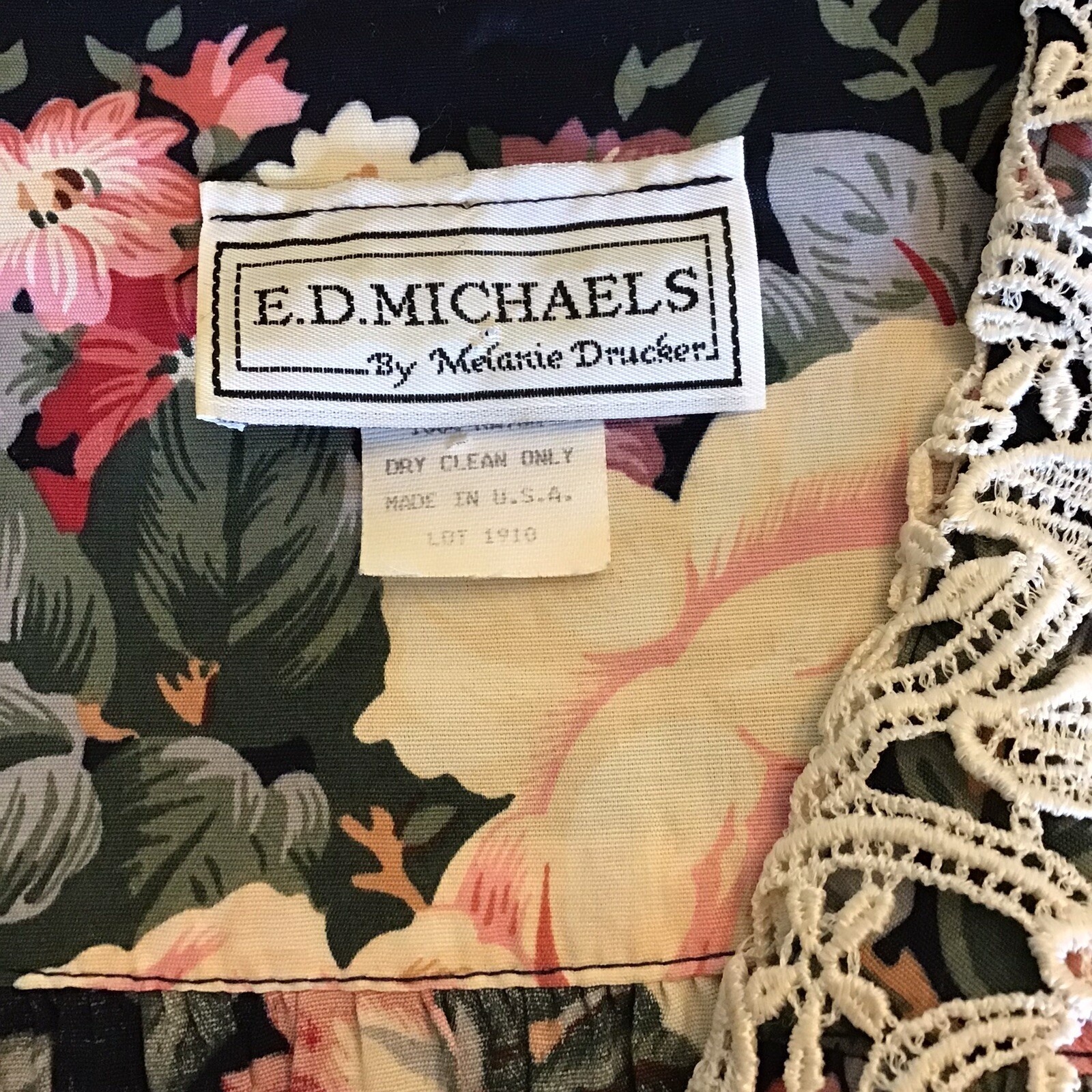 ED Michaels by Melanie Drucker Floral Short Sleeve Cottagecore Dress Size 9/10