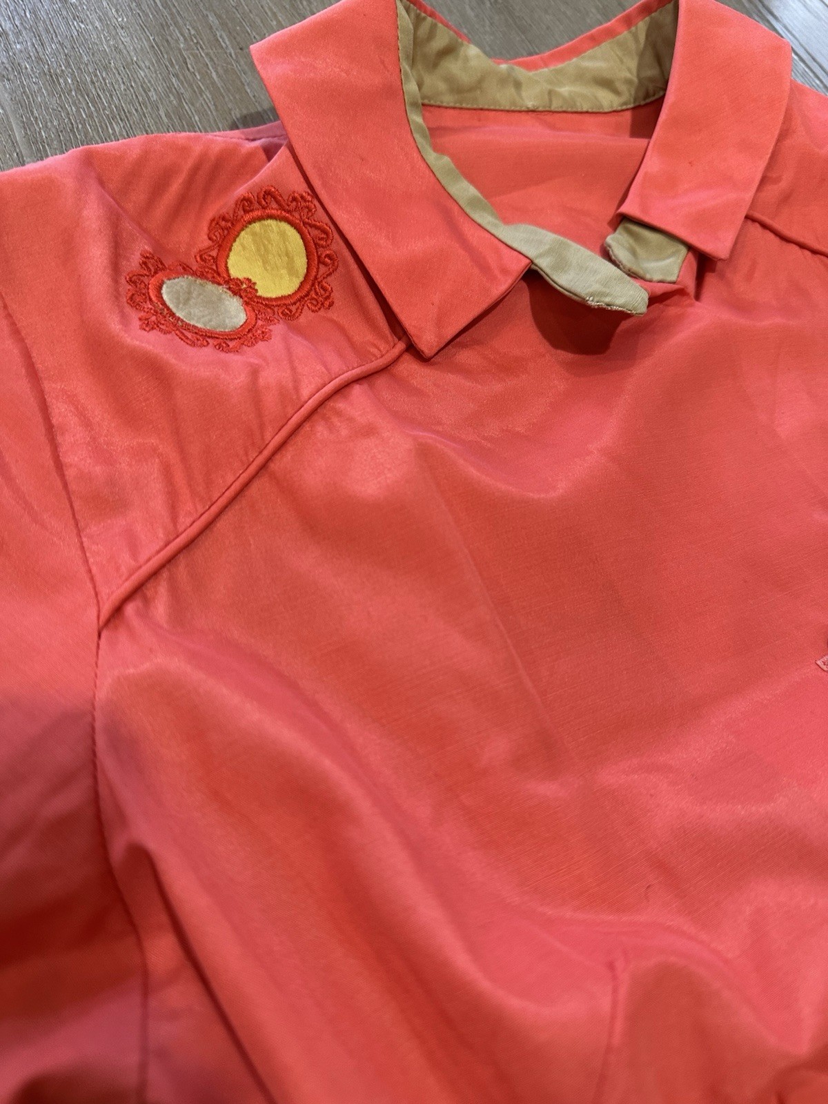 NORMAN WIATT California 60’s Pleated SMALL Vintage Dress Raw Silk? Orange