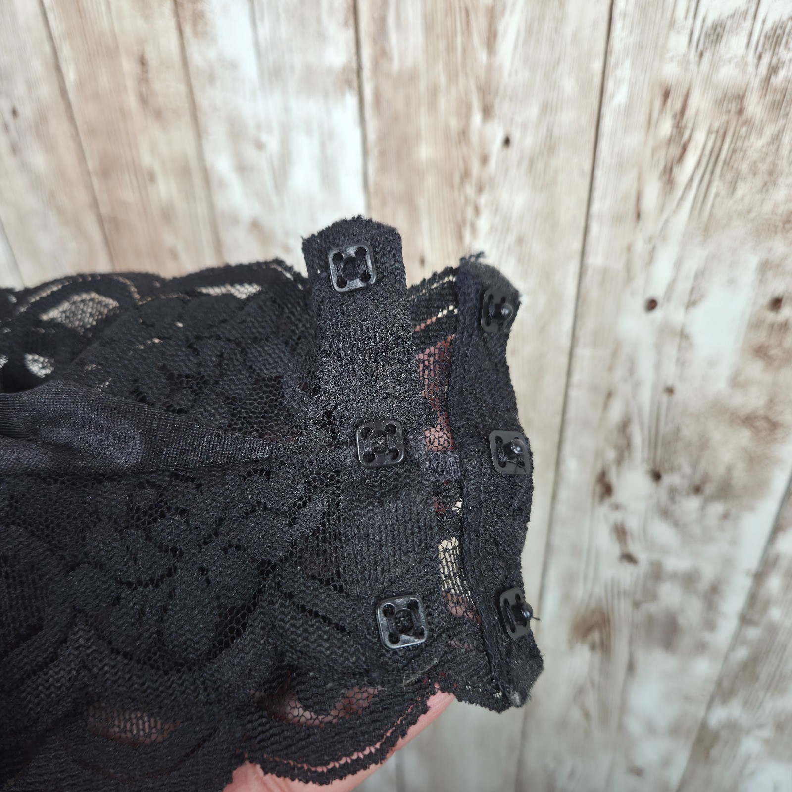 Vintage CHANTILLY Maidenform Black Teddy One Piece Lingerie Size 32 Satin Lace