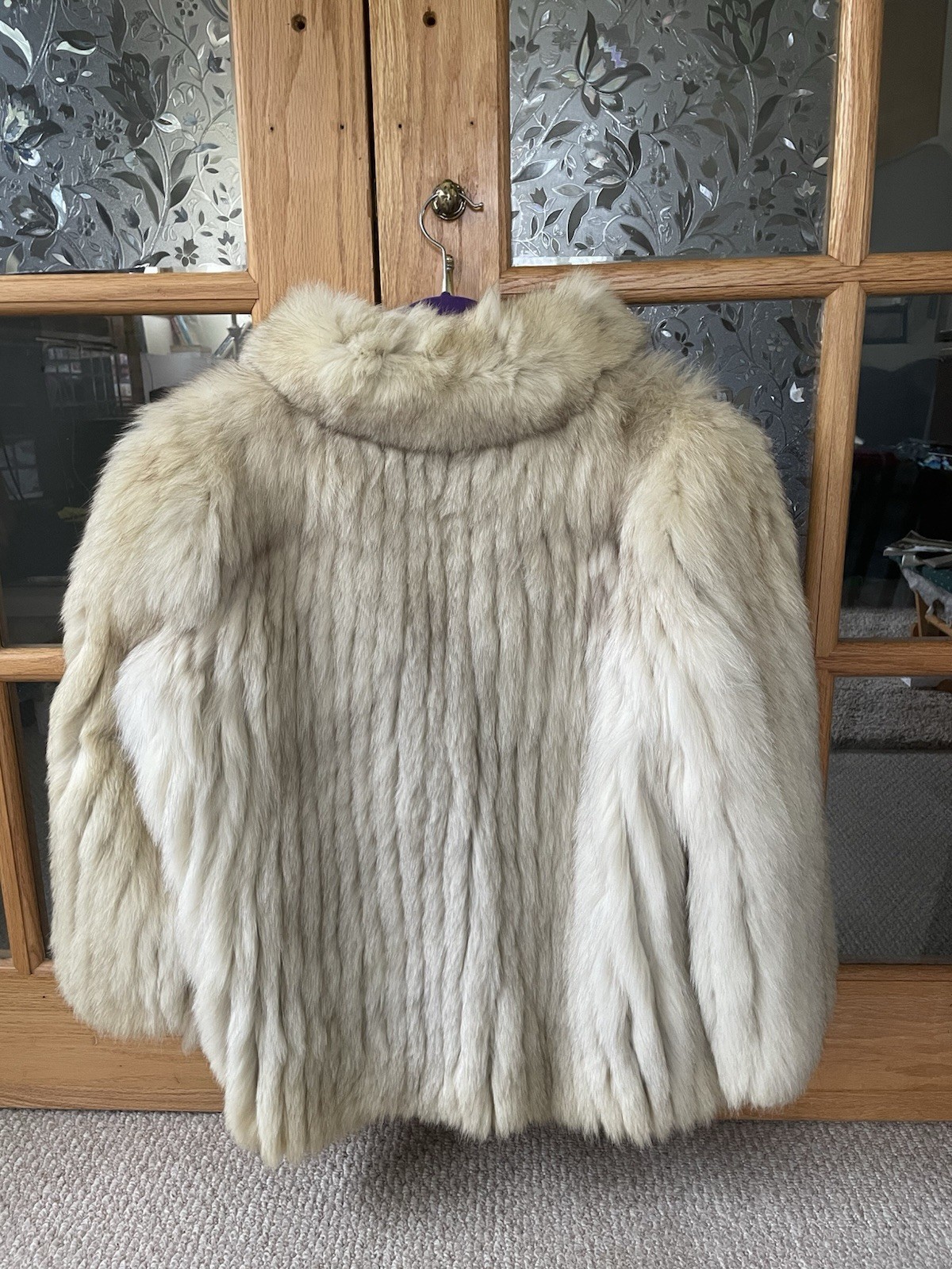 VINTAGE SAGA FOX Women’s Fox Fur Coat NATURAL BLUE XL