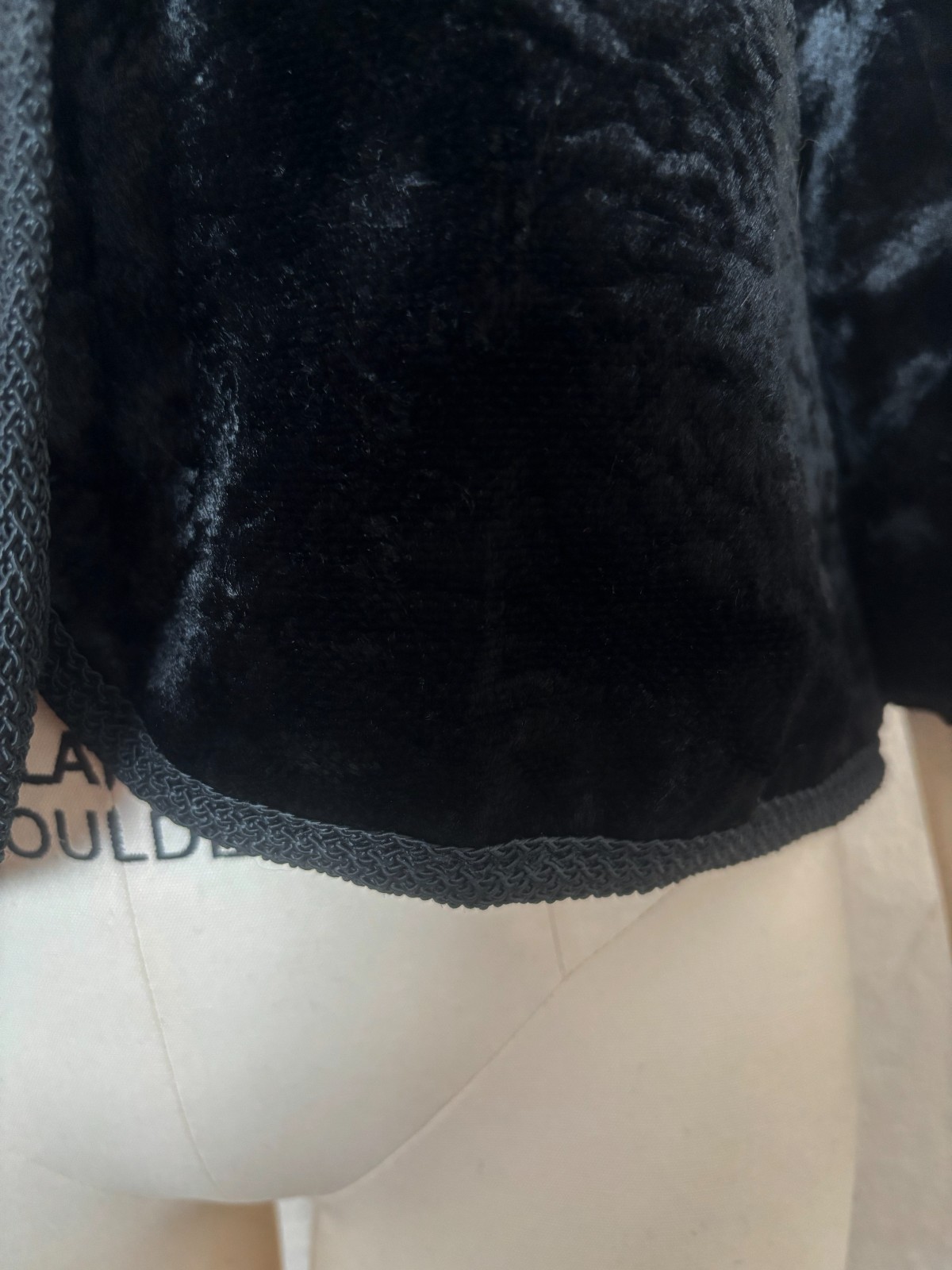 1950s Black Embossed Velvet Jacket, by Specialty House, Small to Medium