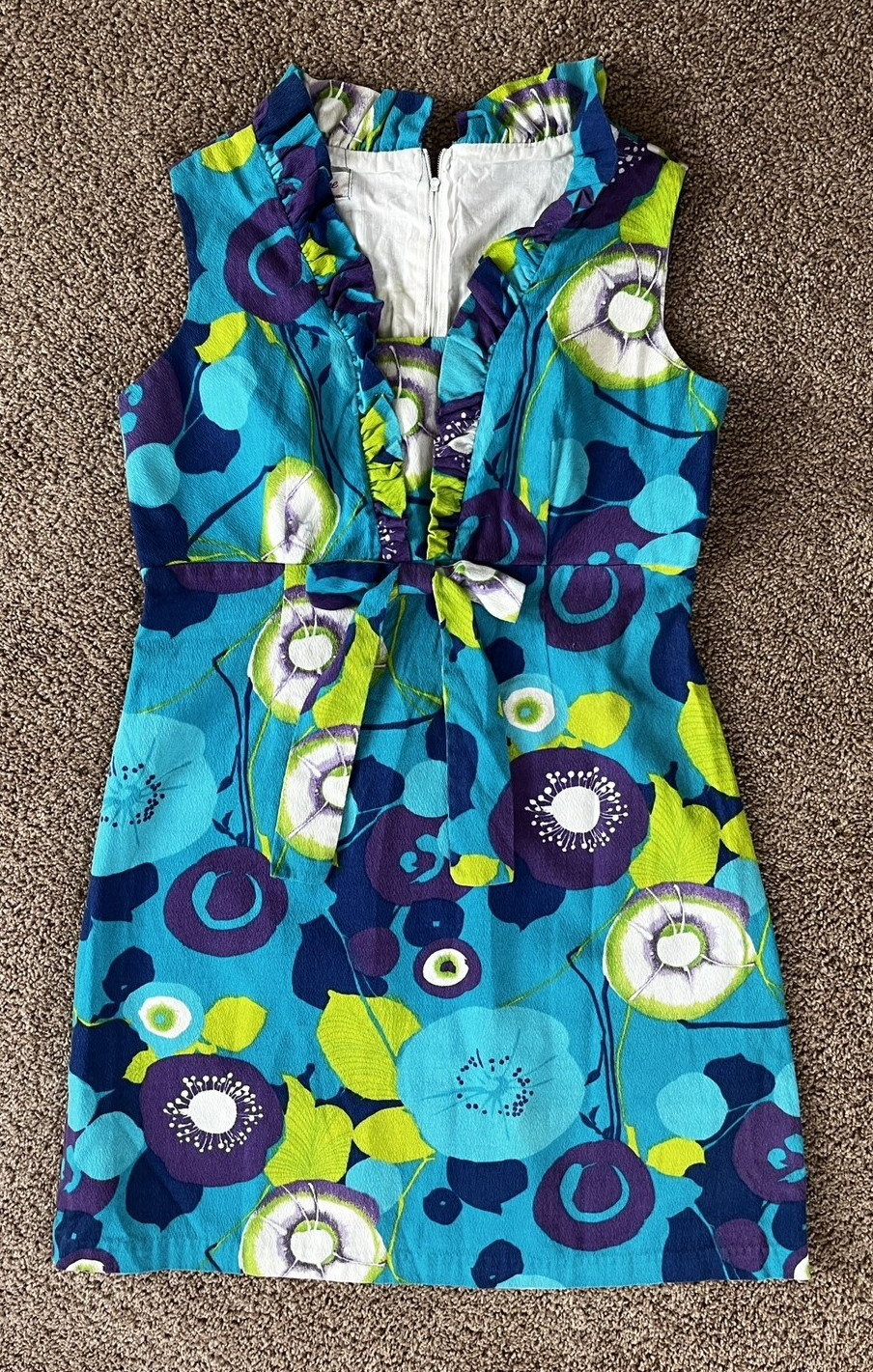 Vintage Jolene Honolulu Hawaii Dayglow Barkcloth Hawaiian Aloha Dress-36″ Chest