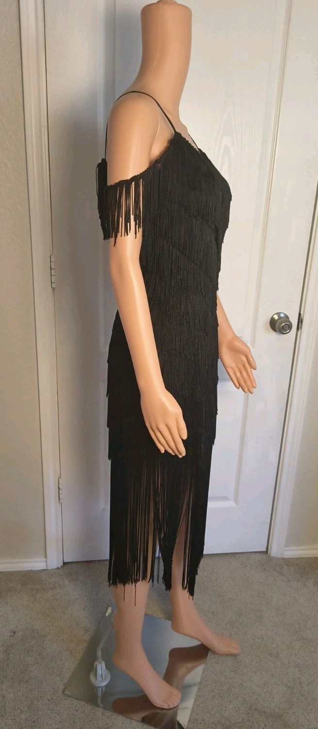 Vintage Fringe 80’s Flapper Sexy Party Dress Size 9/10 by TD4 Electra – DP32