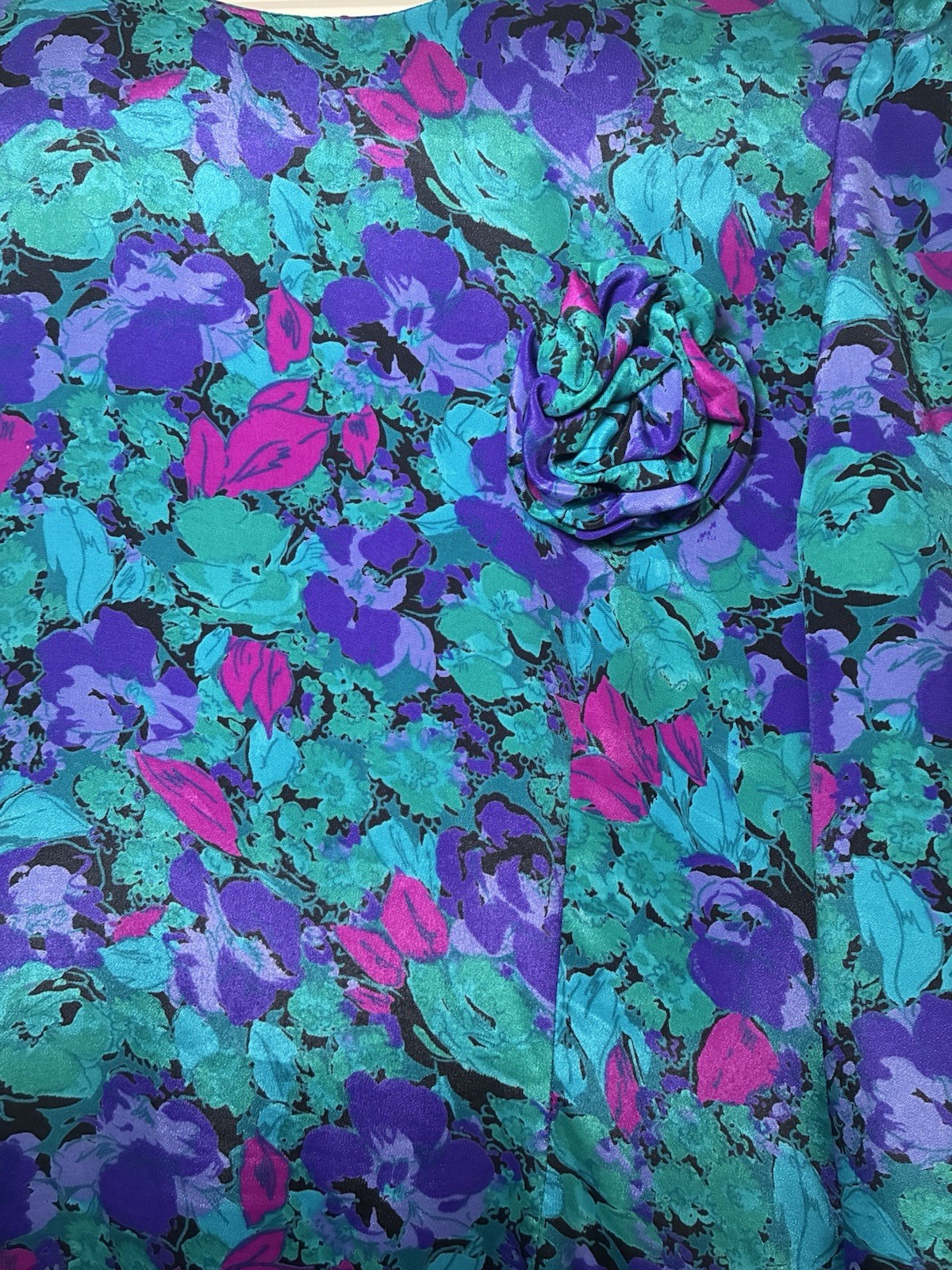 Vintage 80s Jody California Floral Tiered Ruffle Midi Dress – Size 11/12