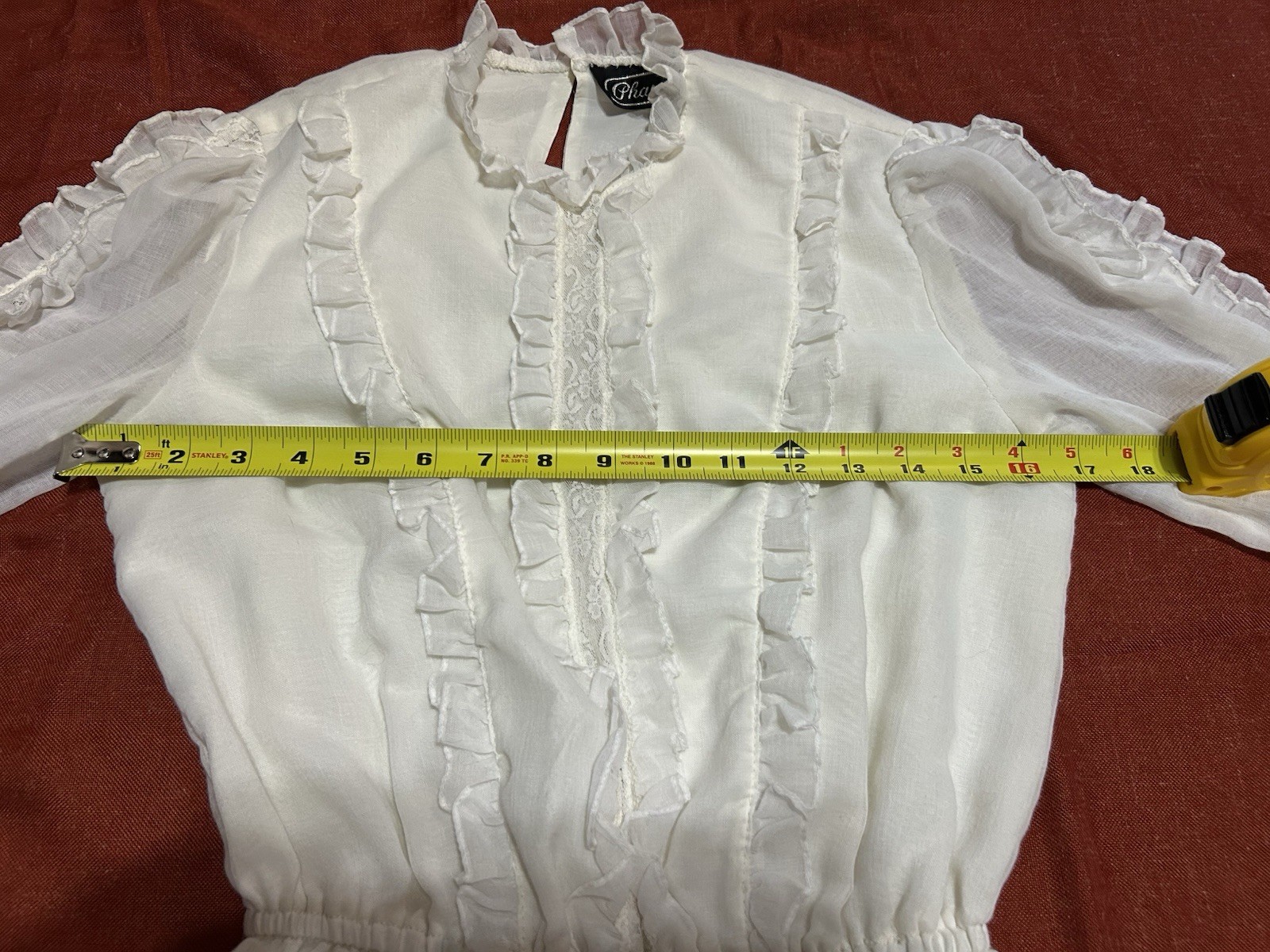 Vintage Dress Small Phase II White Prairie Coquette Long Sleeve Lana Del Rey
