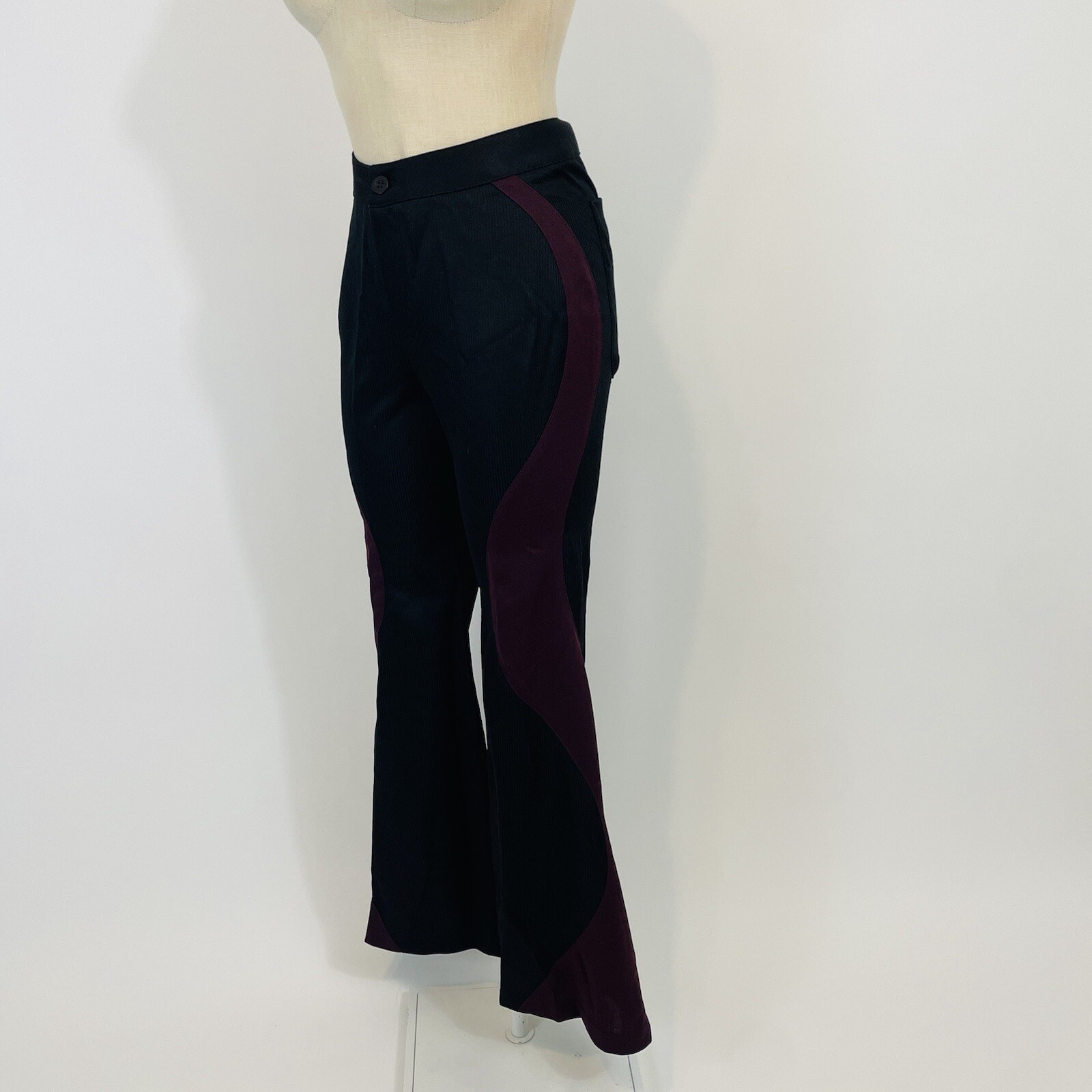 Vintage 90s Space Girl-Z High Rise Ultra Flare Pants Womens Size 25 Purple Black