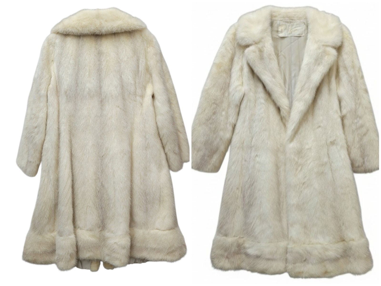 Vintage Szor Label Authority #L118300 Saga Mink Selection Cream Rabbit Fur Coat