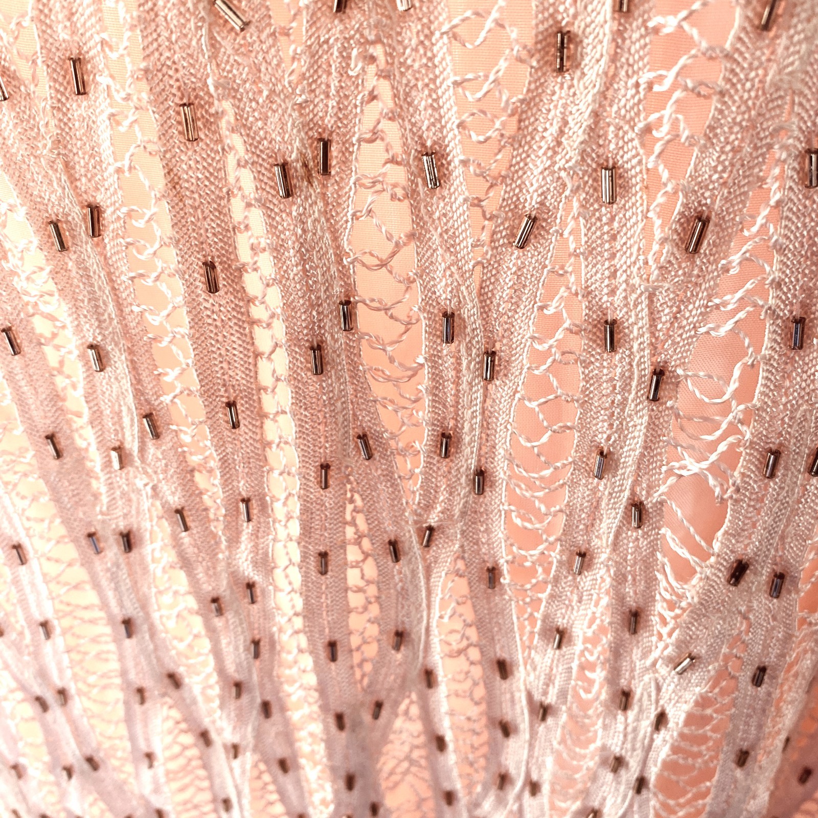 Pink Battenberg Lace Sleeveless Long Sheath Dress, Carole Little, Petite 4 New