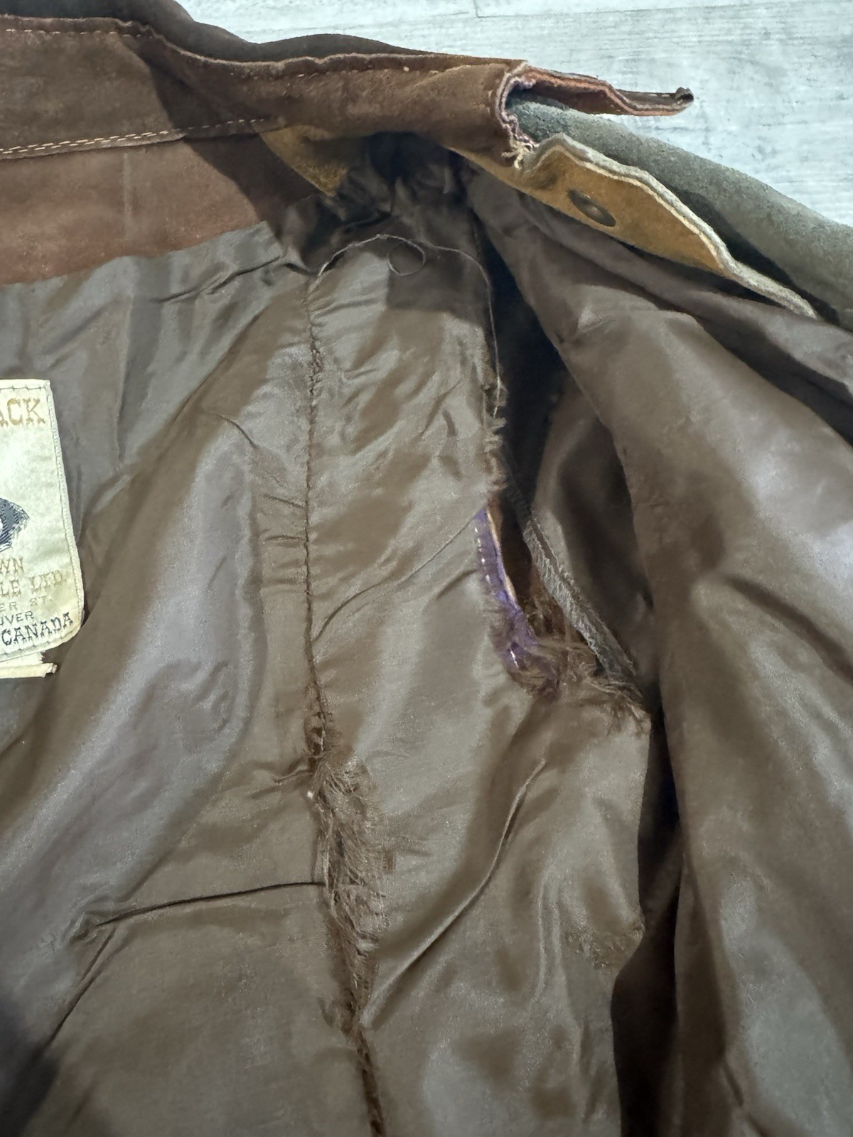 Vintage Gassy Jack Patchwork Suede Jacket Small Brown Orange Coat 70s Vancouver