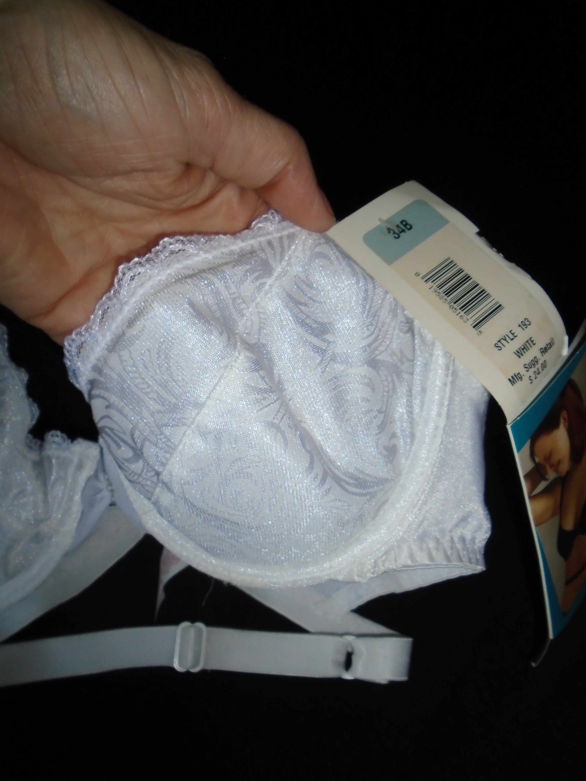 34B NWT White Underwire Convertible Vintage SMOOTHIE Backless Bra #193 34B