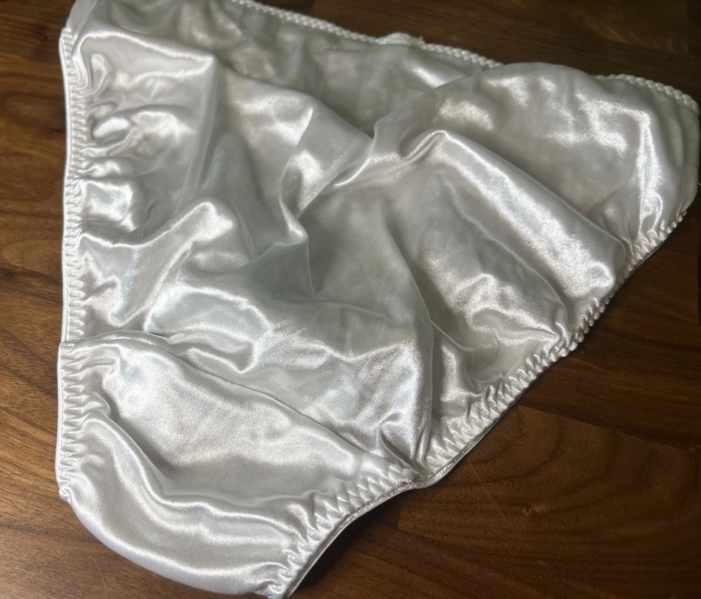 Vtg Hanes Creations Second Skin Lace Front Panties White Bridal Shiny Silky Sz 6