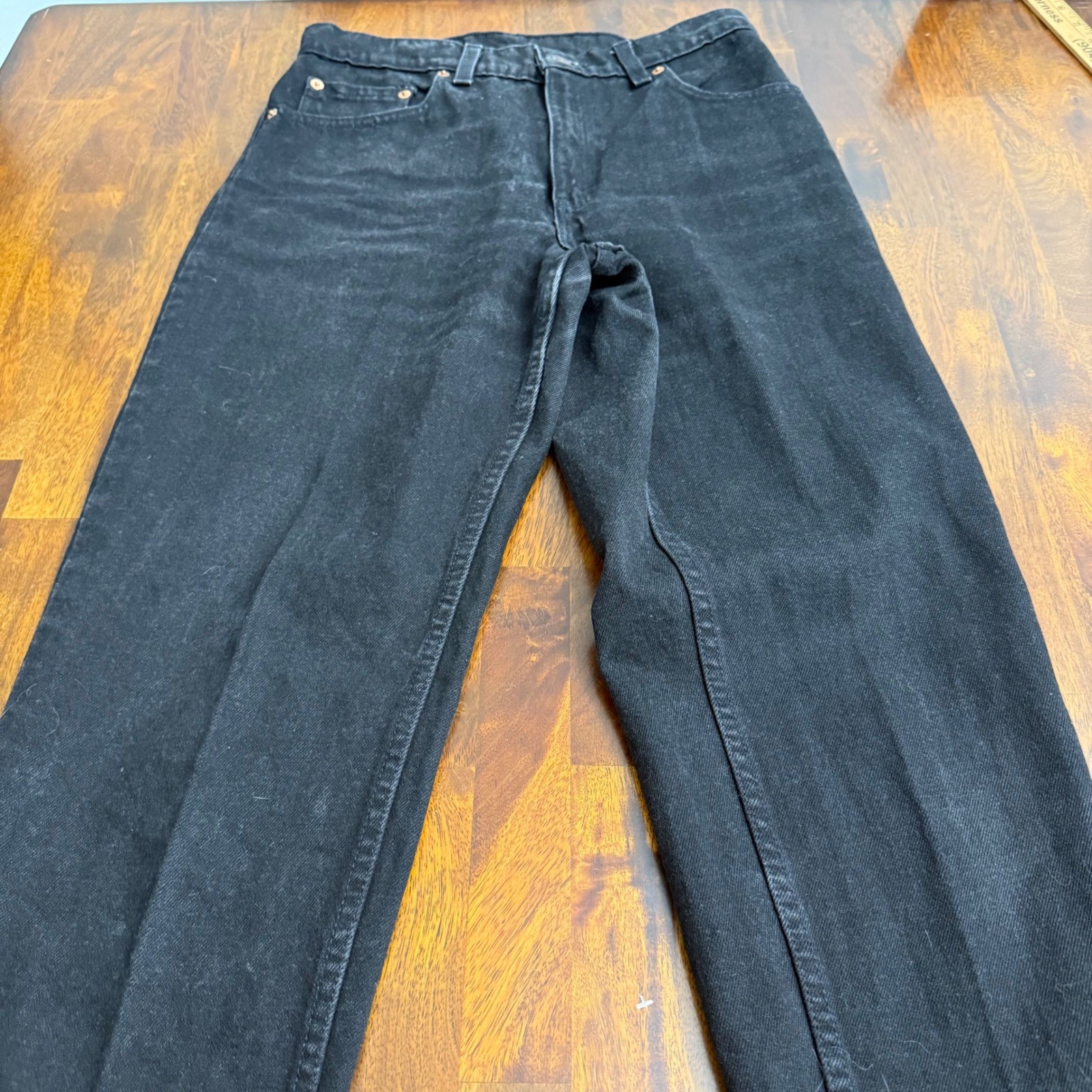 Vintage Levis 550 Relaxed Fit Tapered Leg Black Jeans 9 Med 1996 USA 29×30 Blank