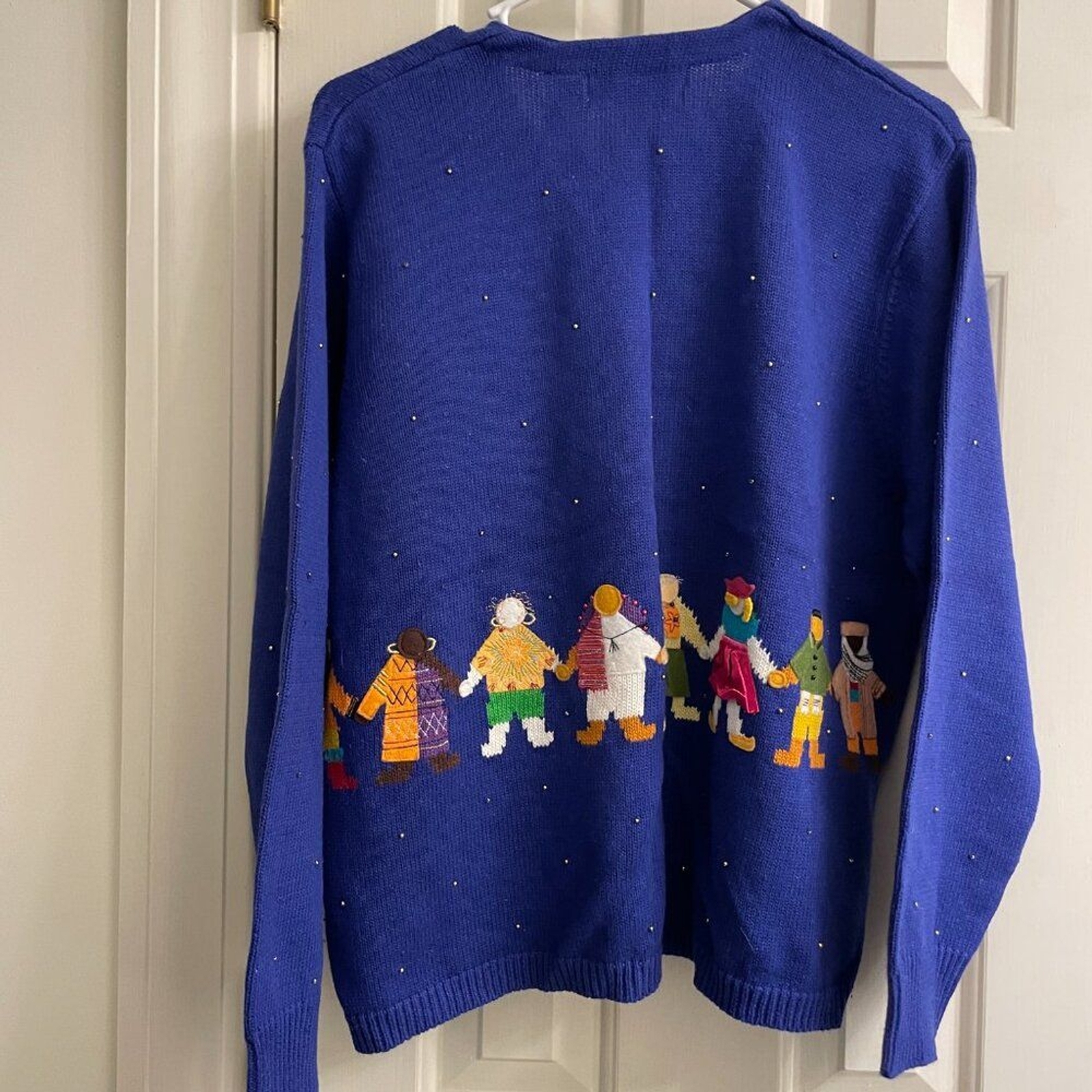 NWT Vintage BellePointe World Peace Blue Sweater Cardigan