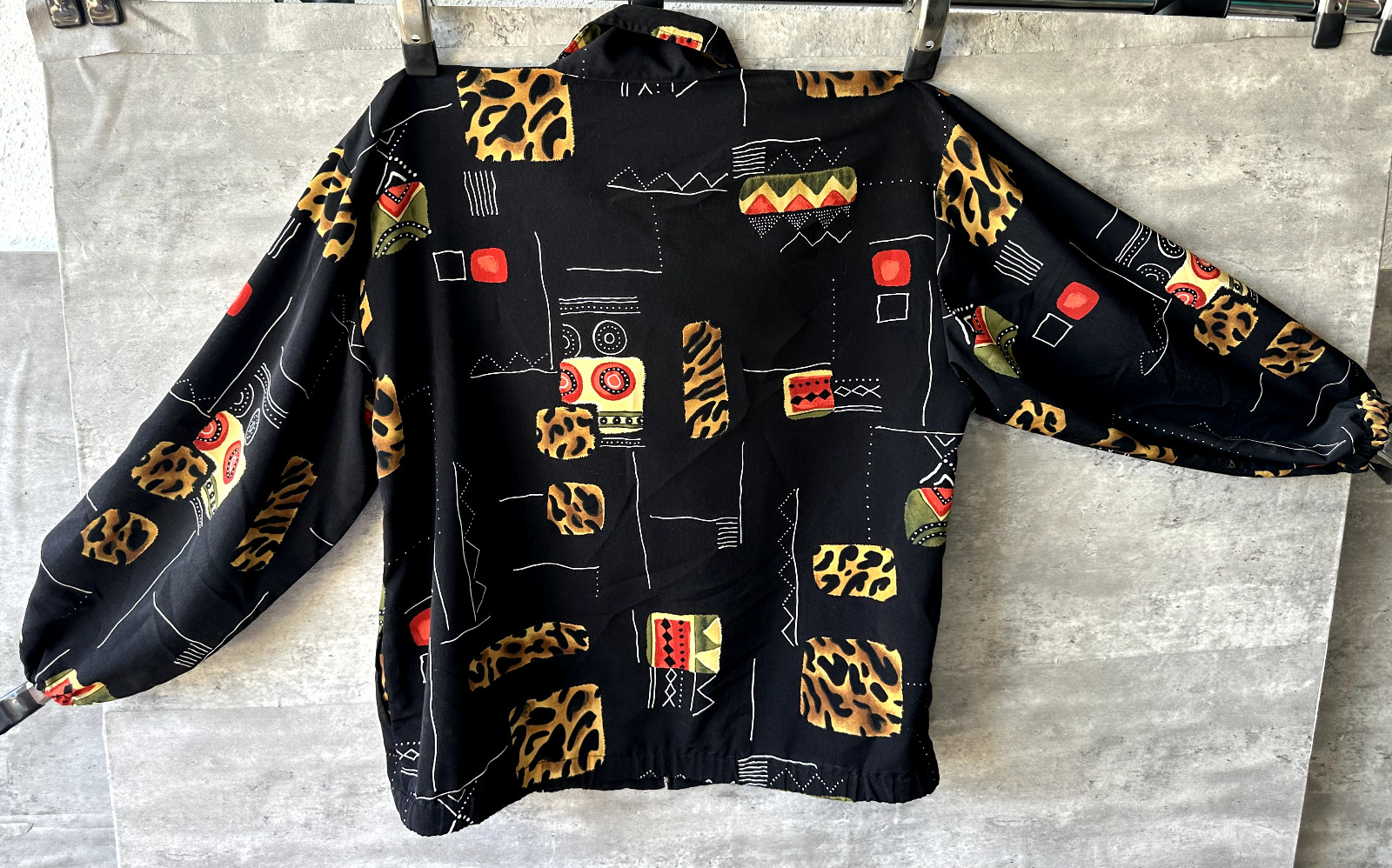Vintage Erin London Abstract Geometric Jean-Michel Basquiat Style Jacket Size L