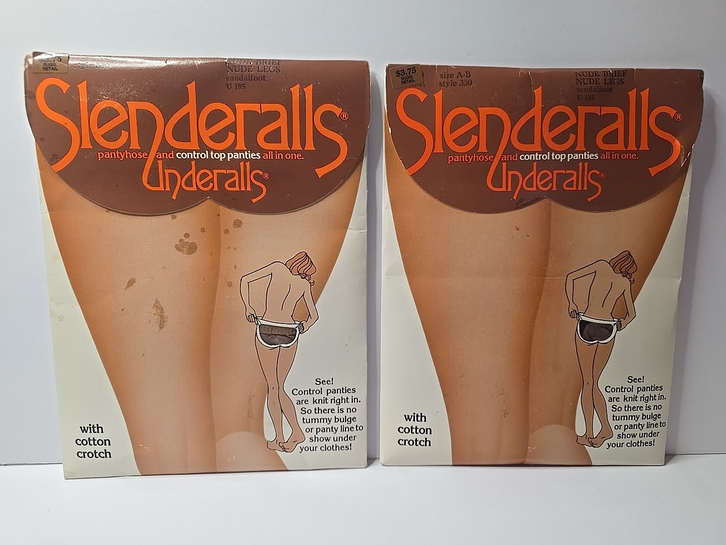 RARE Vintage LOT 4 Underalls Slenderalls Pantyhose & Panties Size A-B 330 Nude