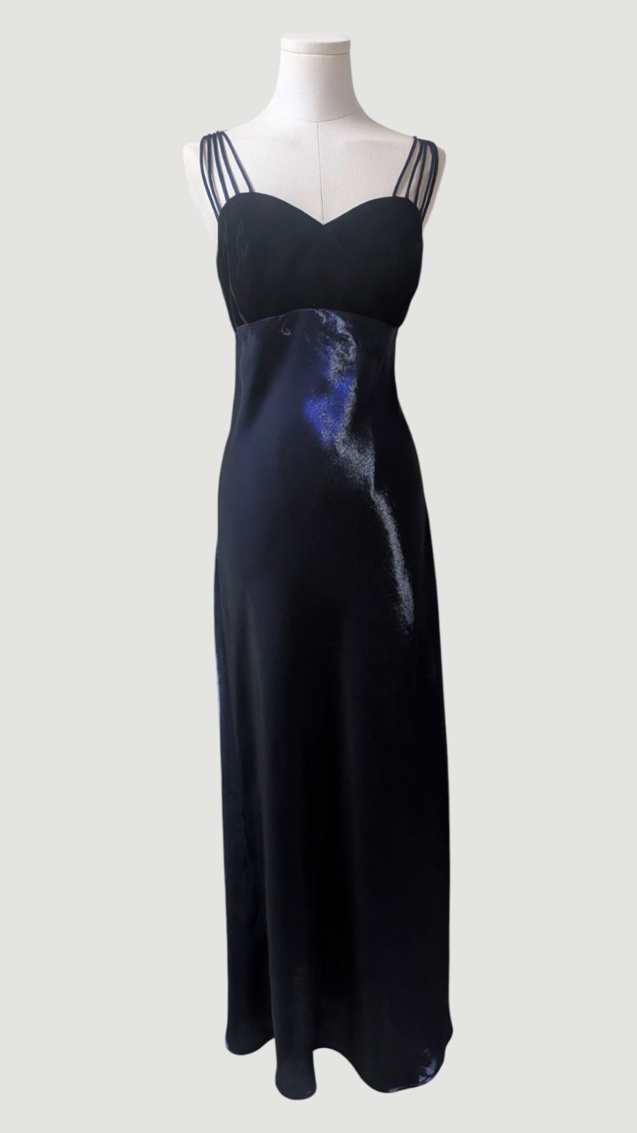 Vtg 90’s All That Jazz Black Velvet Purple Iridescent Dress Gown Whimsygoth Sz 9