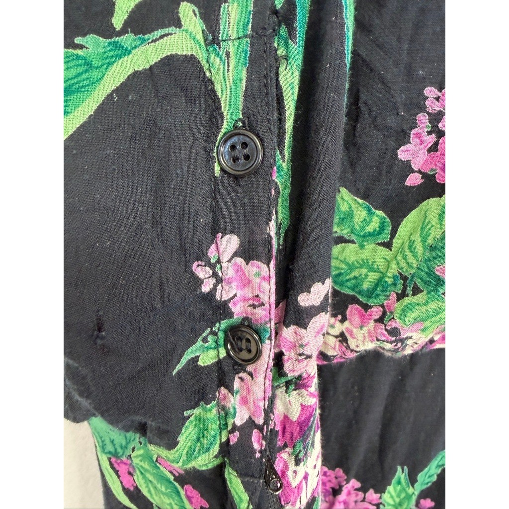 Moonglow Vintage 80s India Cotton Gauze Dress Womens L Lilac Floral Whimsigoth