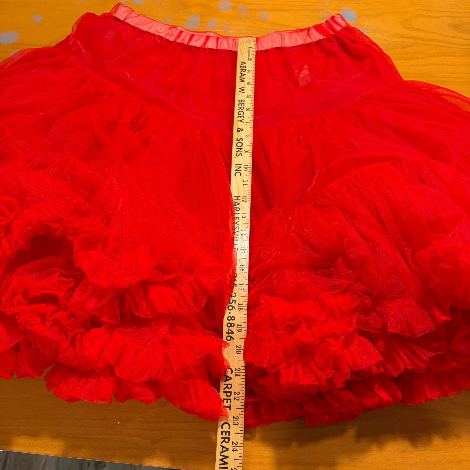 Malco Modes Red Petticoat Partners Please 582 Vintage Tulle Ruffle Skirt Pin Up
