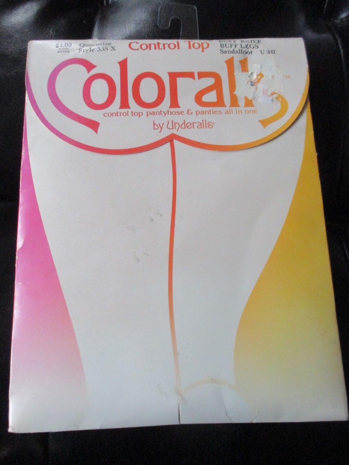 COLORALLS Vintage BUFF Control Top Nylon/Spandex PANTYHOSE-Size QUEEN X – 1980’s