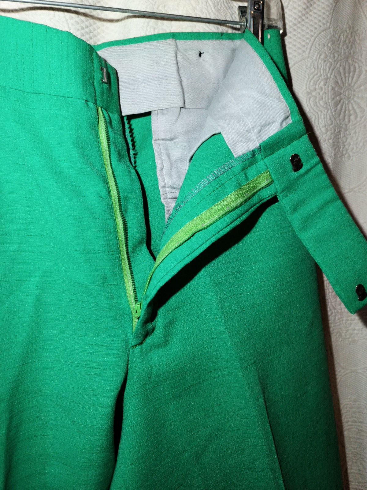Vintage Hells Bells By Primo Bell Bottom Green Slacks Retro Hippie Flare Pants