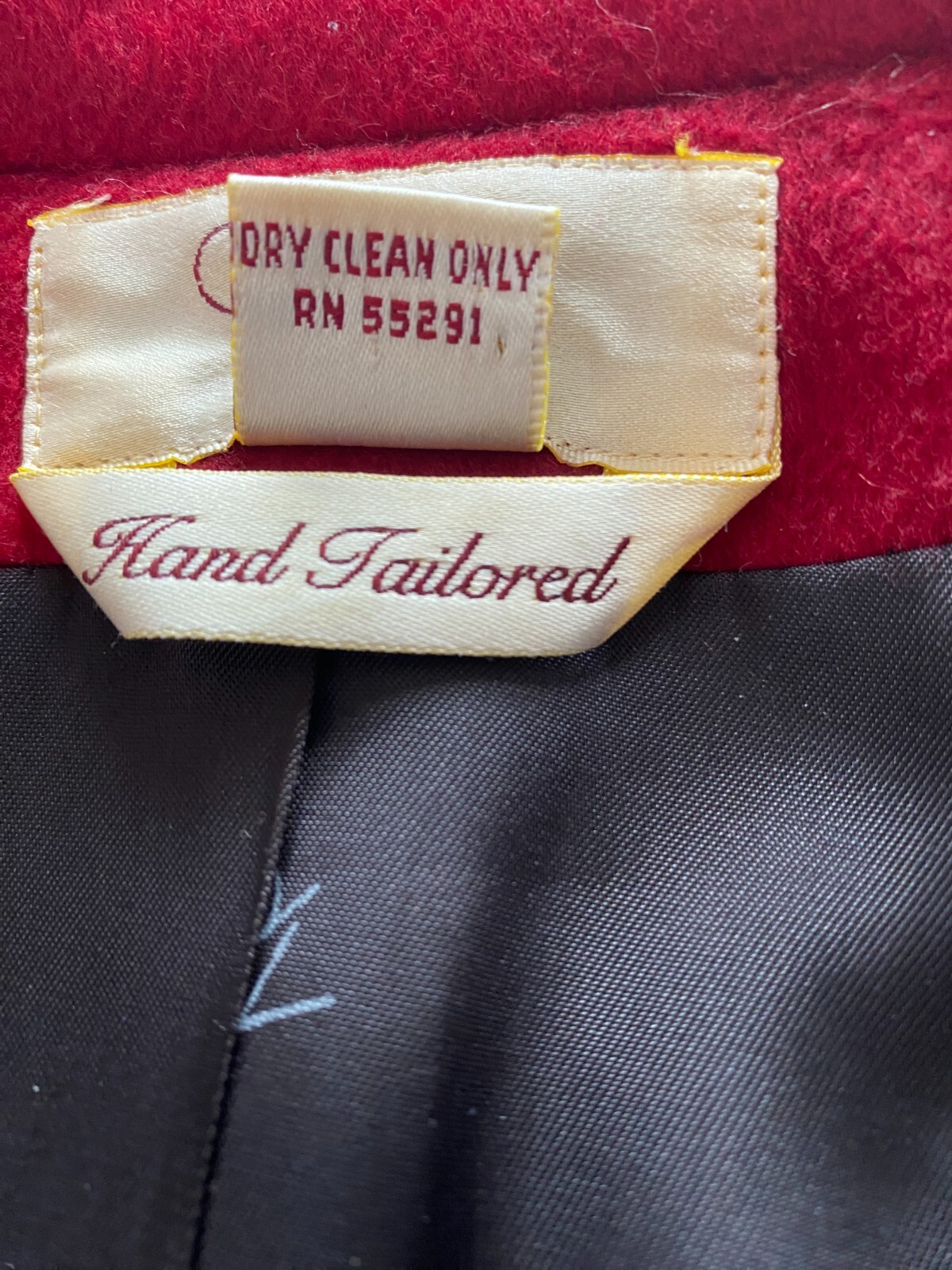 Cassidy Red 100% Pure Wool Vintage Peacoat Work Business Formal Travel