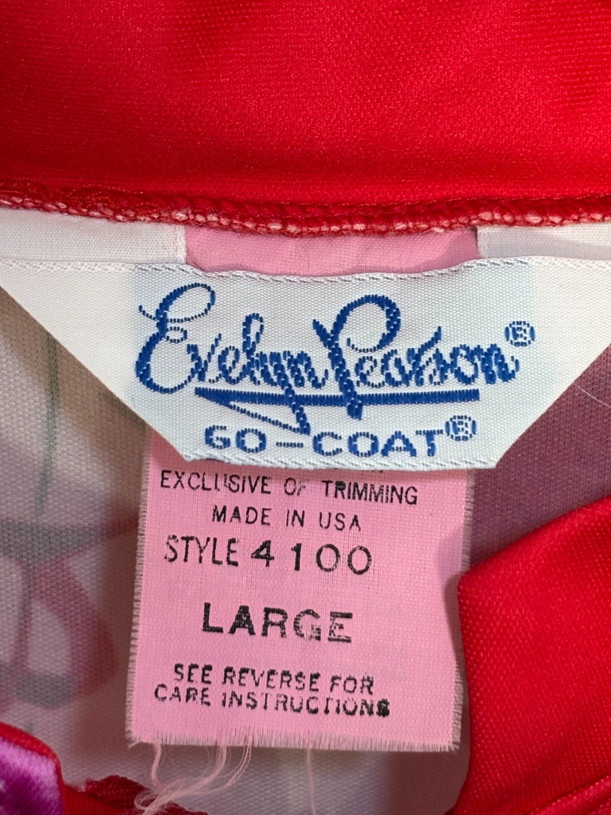 Evelyn Pearson Go-Goat Robe Womens Red White Floral Kimono Sleeve L Vintage 90s