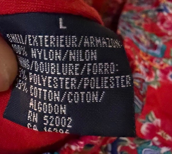 Lizsport Floral Paisley Hooded Windbreaker Jacket Red Cottagecore Preppy Size L