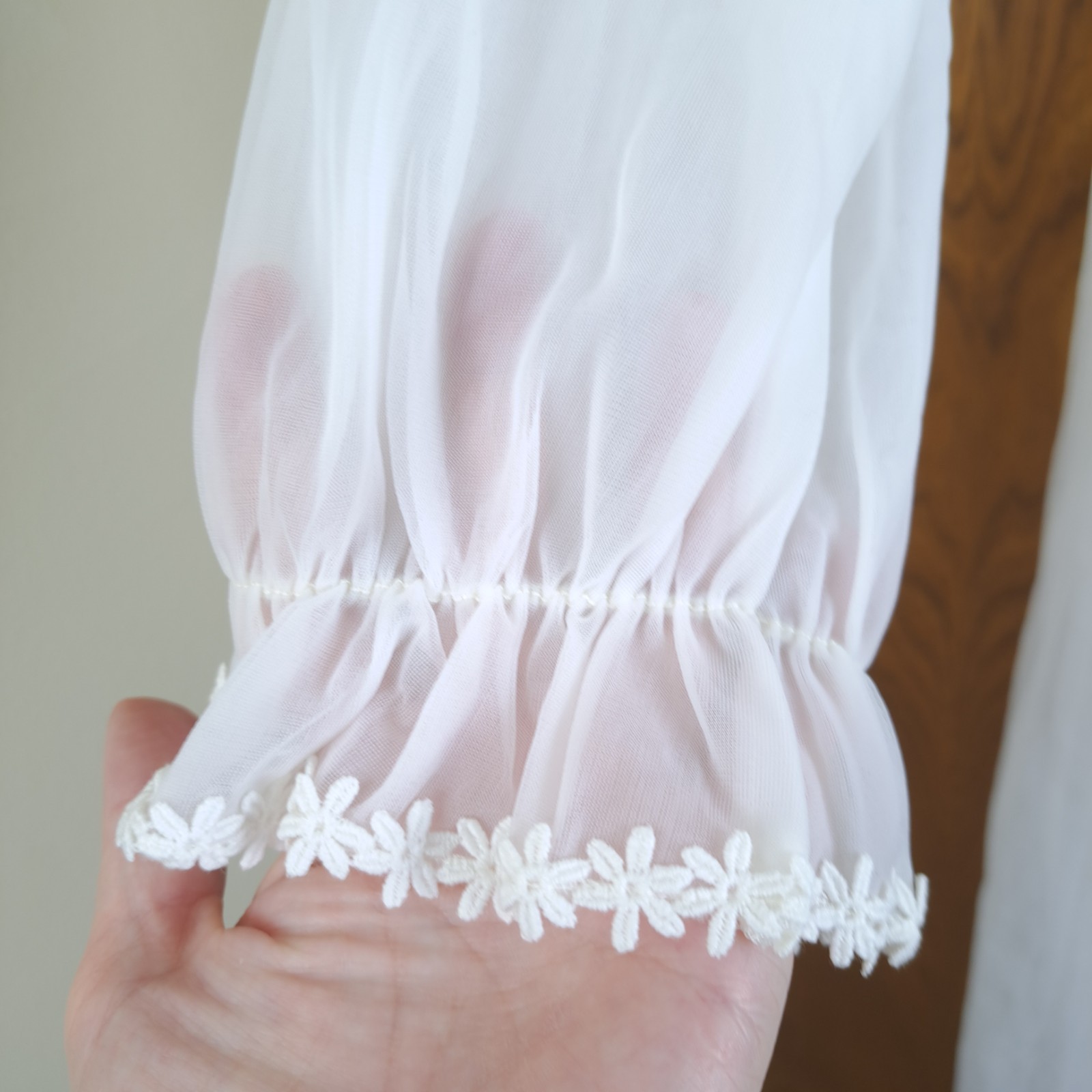 Vintage Tres Belle 60s Robe Peignoir Bridal Sheer Chiffon Sz 11 Cottagecore