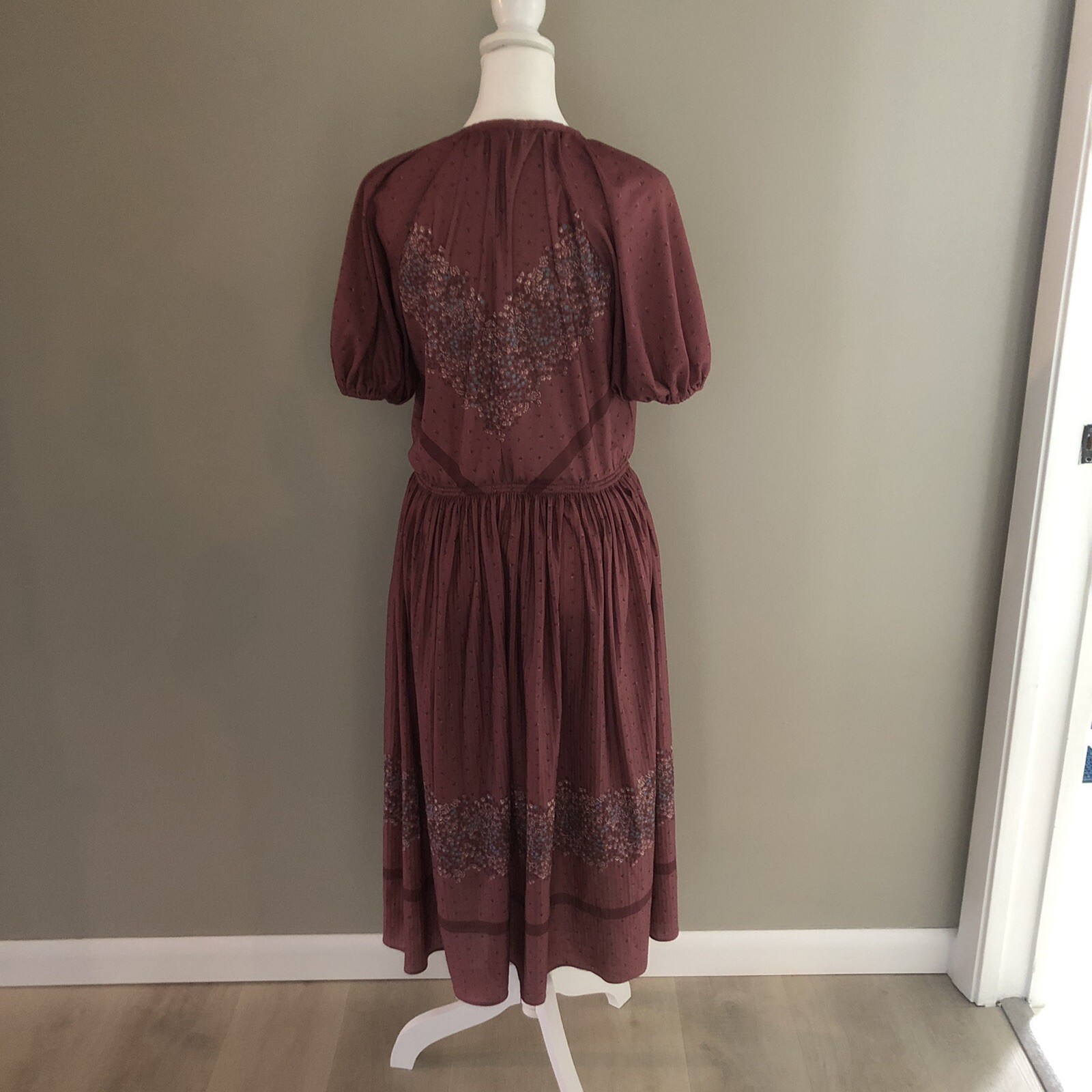 Vintage 70’s Phase II Prairie Cottage Core Rose Floral Dress See Measurements