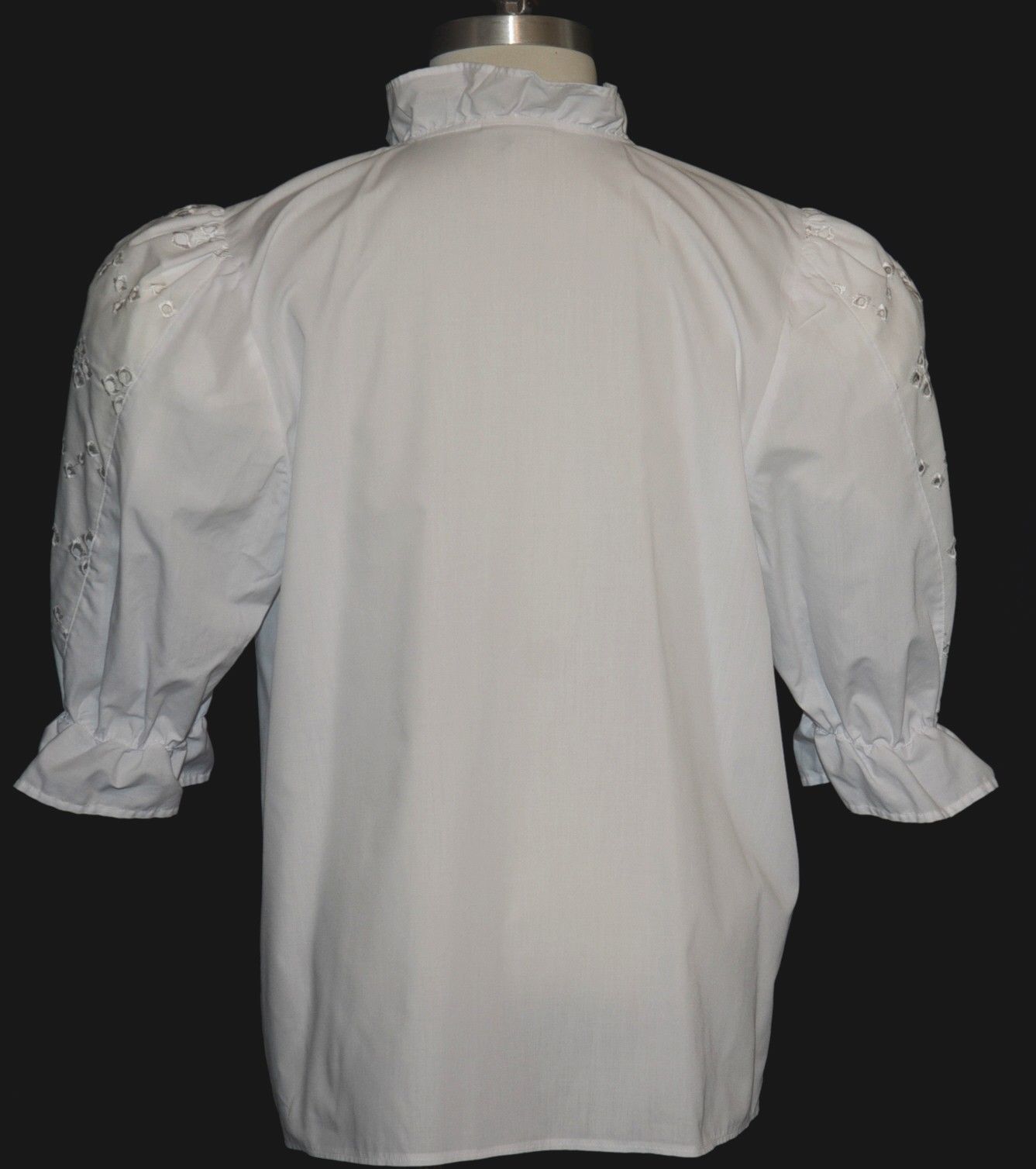 L 16 B44″ VICTORIAN WHITE LACE Blouse Shirt Top German Dirndl Dress Suit Western
