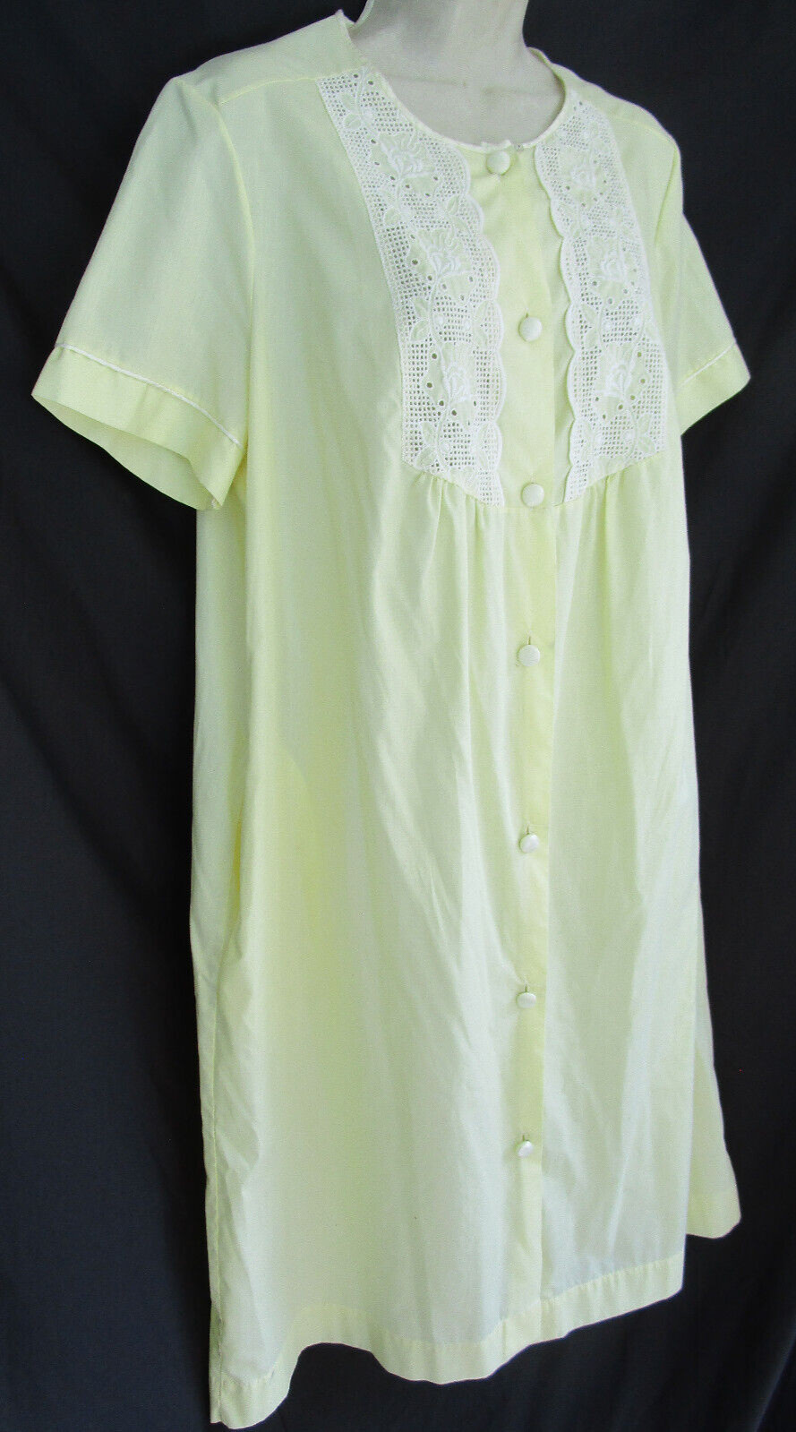 Vtg 60s Daffodil Yellow Gossard Artemis Short House Coat Robe Dressing Gown L