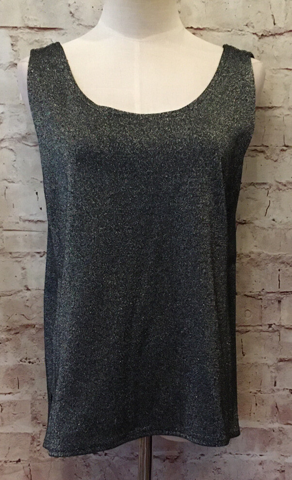 Vintage Ruth Norman Womens Silver Metallic Dressy Jacket & Camisole Set – Size L