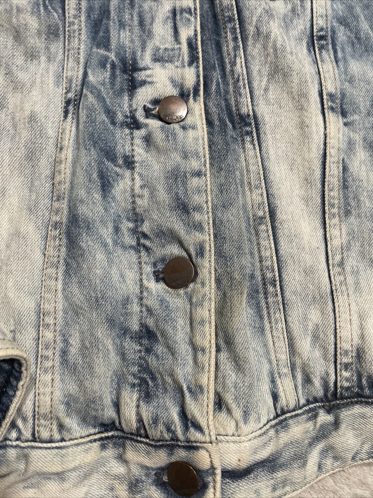Vintage Denim Jacket Acid Wash Distressed Limited Express EXP 1980’s Sz Small