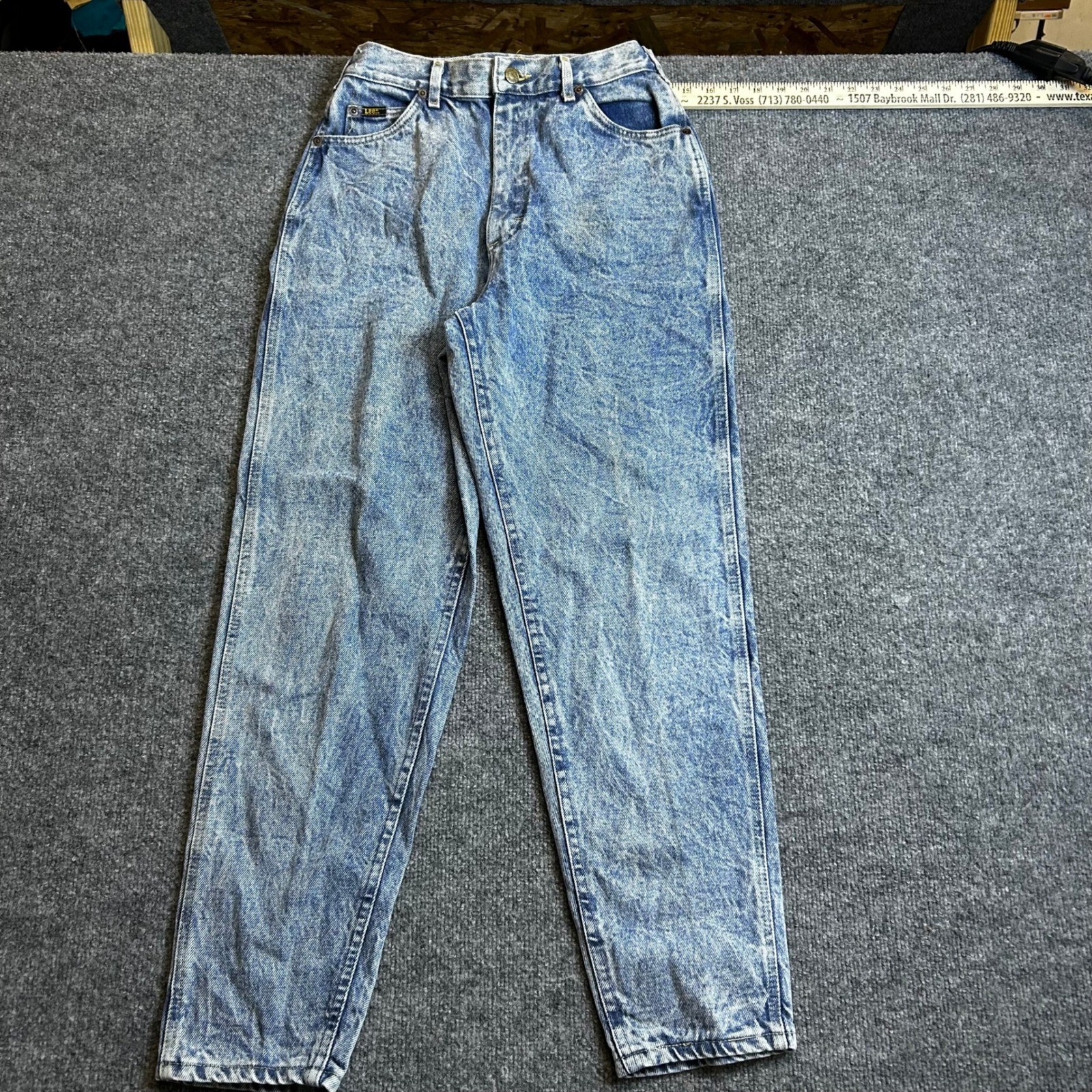 Lee Jeans Womens Size 11 Blue Acid Wash High Waisted Tapered Leg Denim USA Made