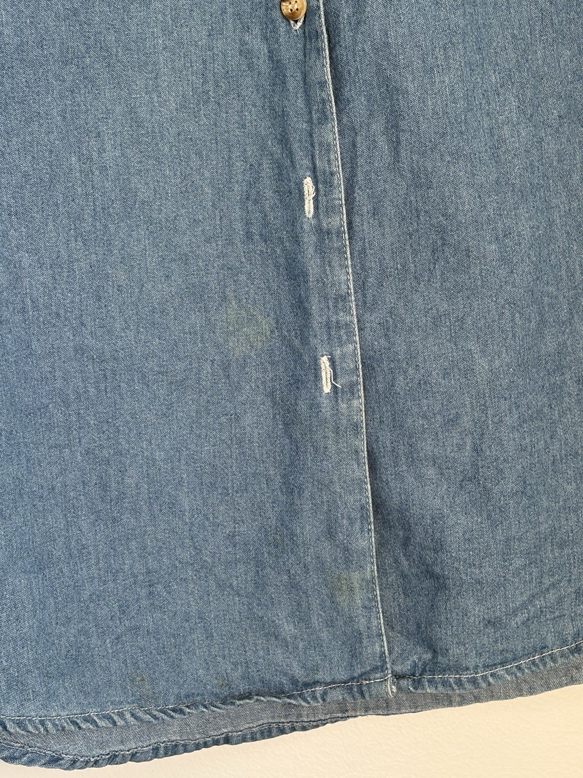Vintage 80s 90s Erika Womens Blue Denim Southwestern Cowgirl Embroidered Shirt S