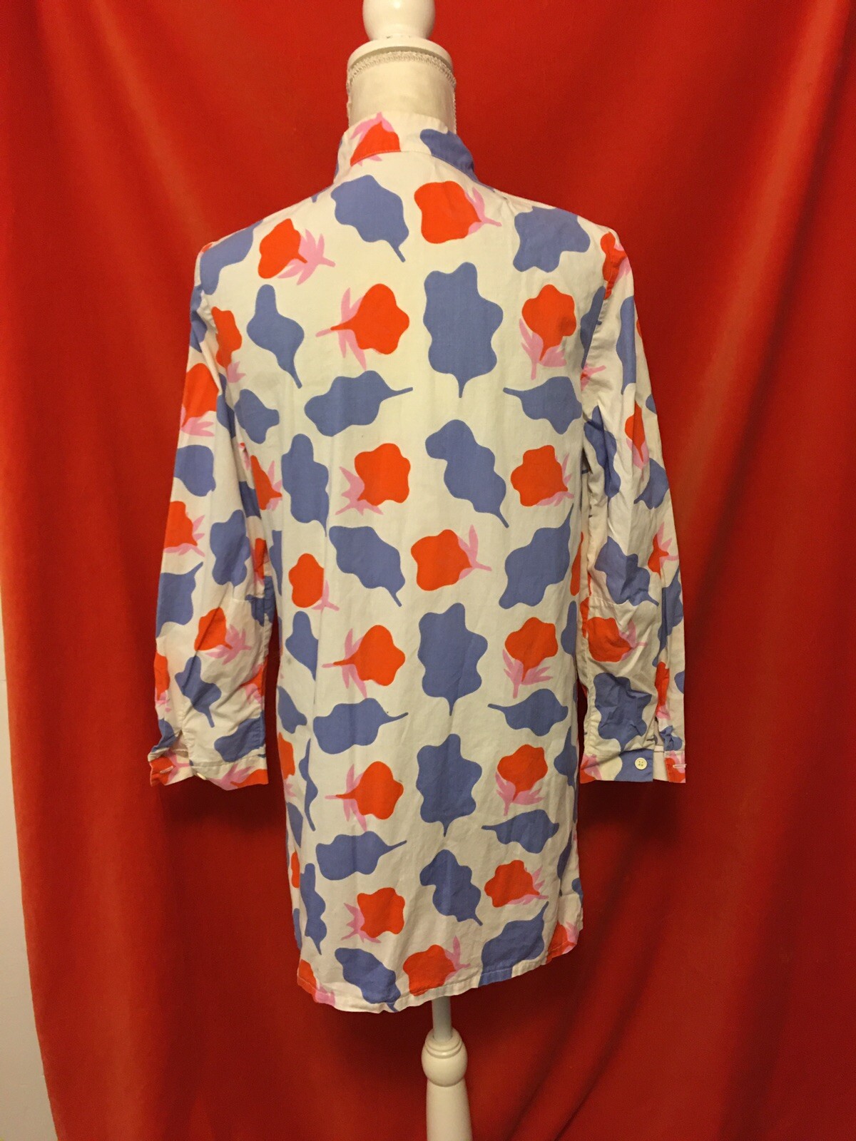 Marimekko vintage 70s cotton pintuck mini dress or tunic 42