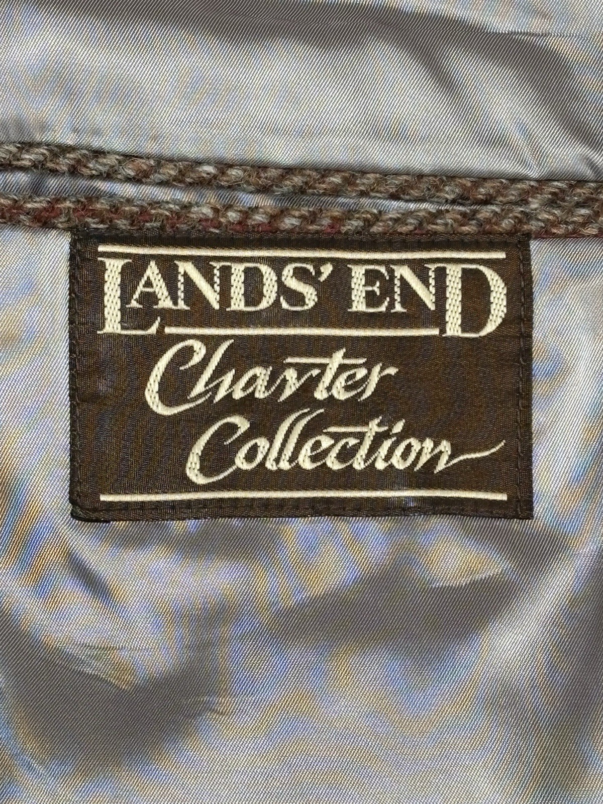 Harris Tweed Blazer Land’s End Charter Collection Herringbone Wool Jacket 42 L