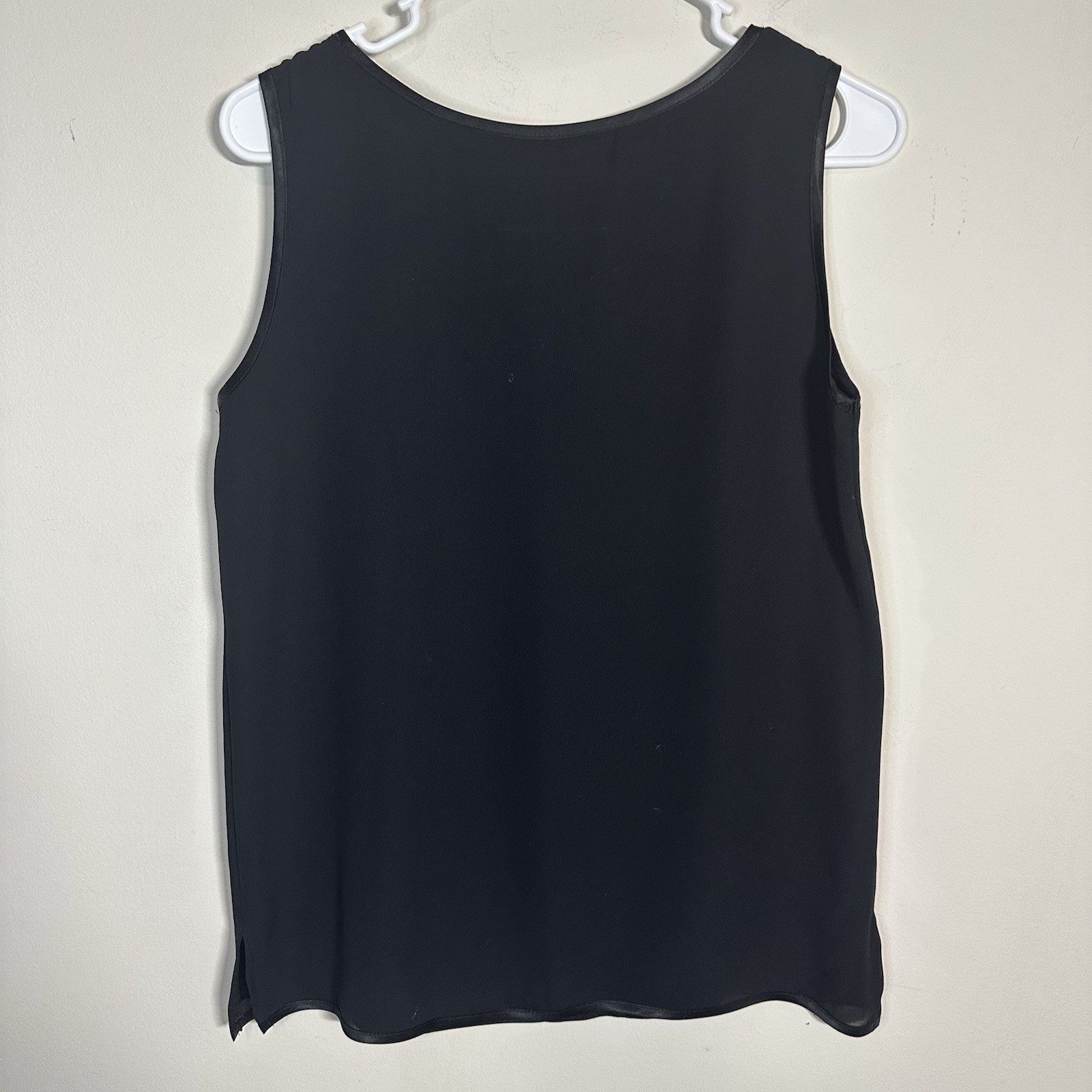 Vintage Scala Black Tank Top Sleeveless Shell Lined Blouse Made In USA