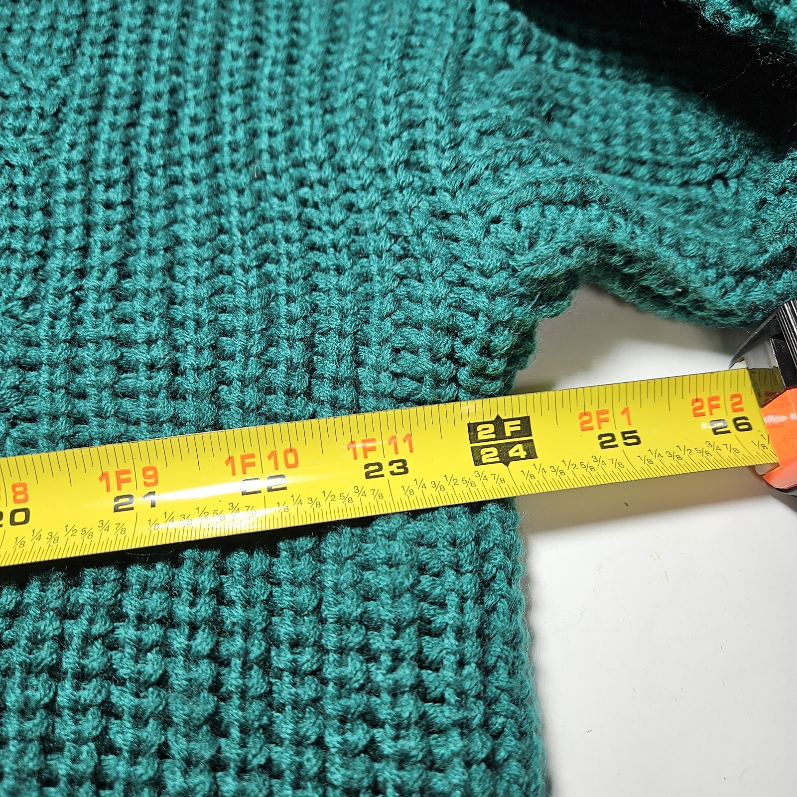 Vintage Sweater Size XXL Extra Large Solid Dark Green Retro 80s 90s Knit