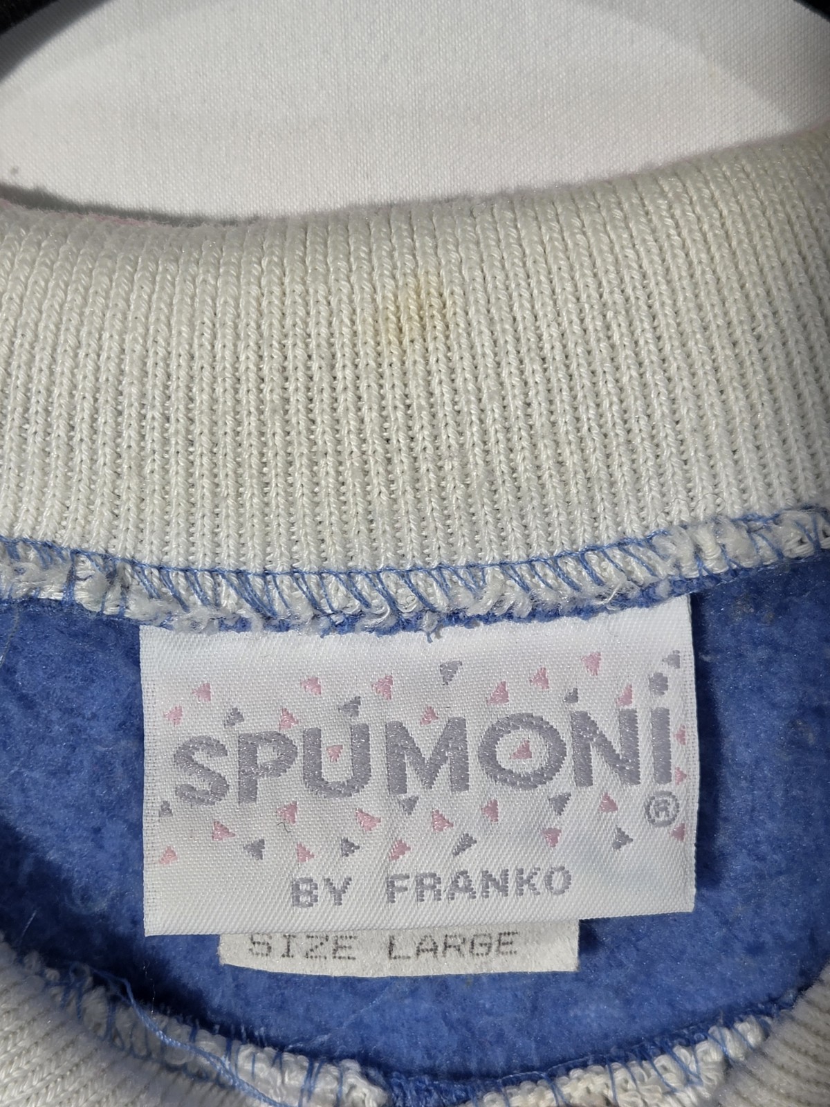 90s Spumoni Christmas Skating Bears Sweatshirt Women’s LRG Puff Paint Snowflake