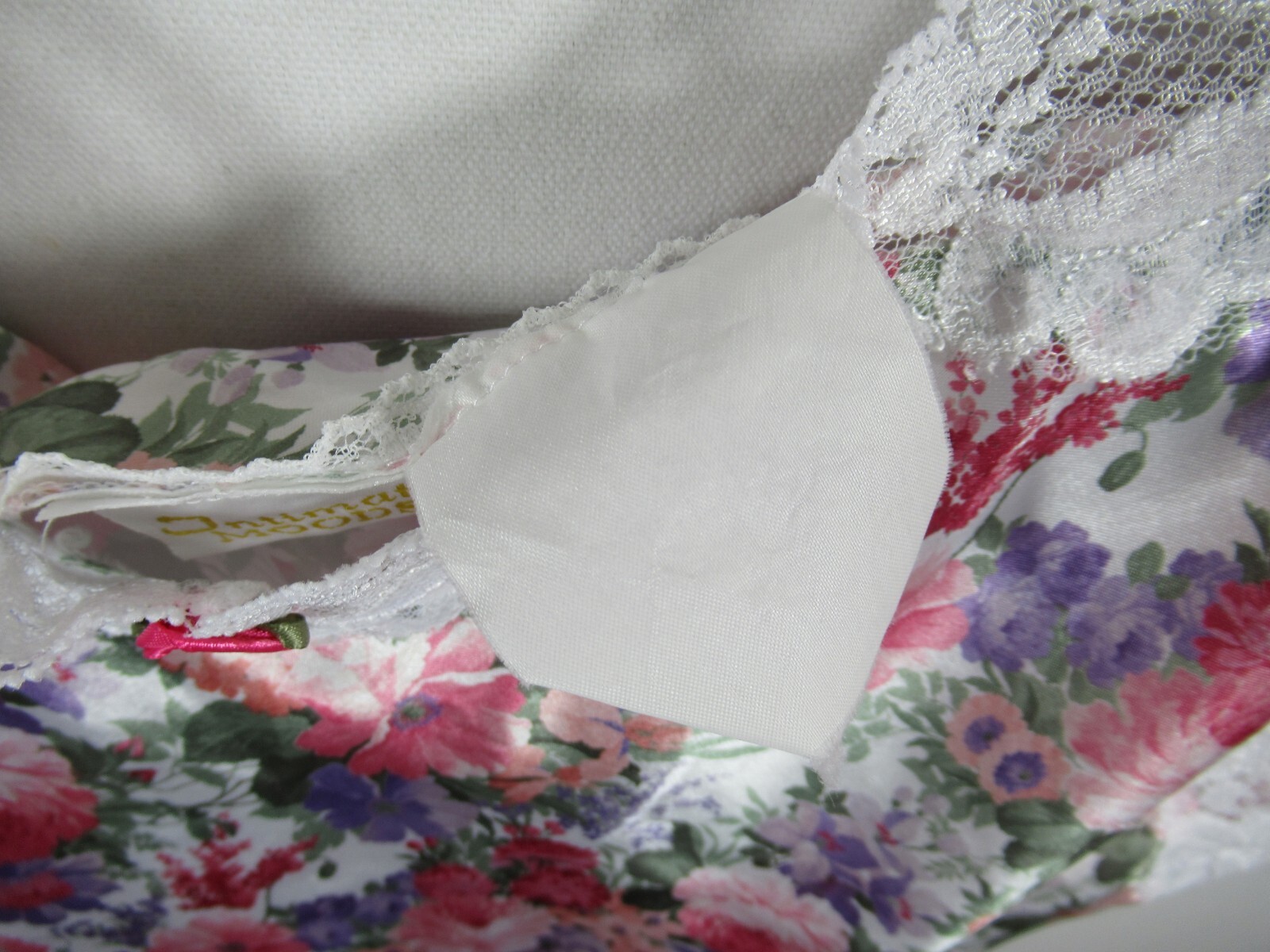Vintage 90s Intimate Moods Satin Chemise Babydoll Plus Size Floral Sleeveless